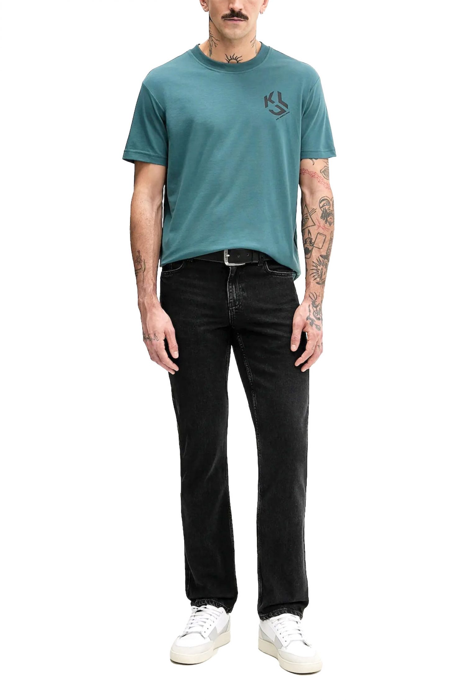 KARL LAGERFELD JEANS T-SHIRT REGULAR FIT MONOGRAM TEE ΠΡΑΣΙΝΟ