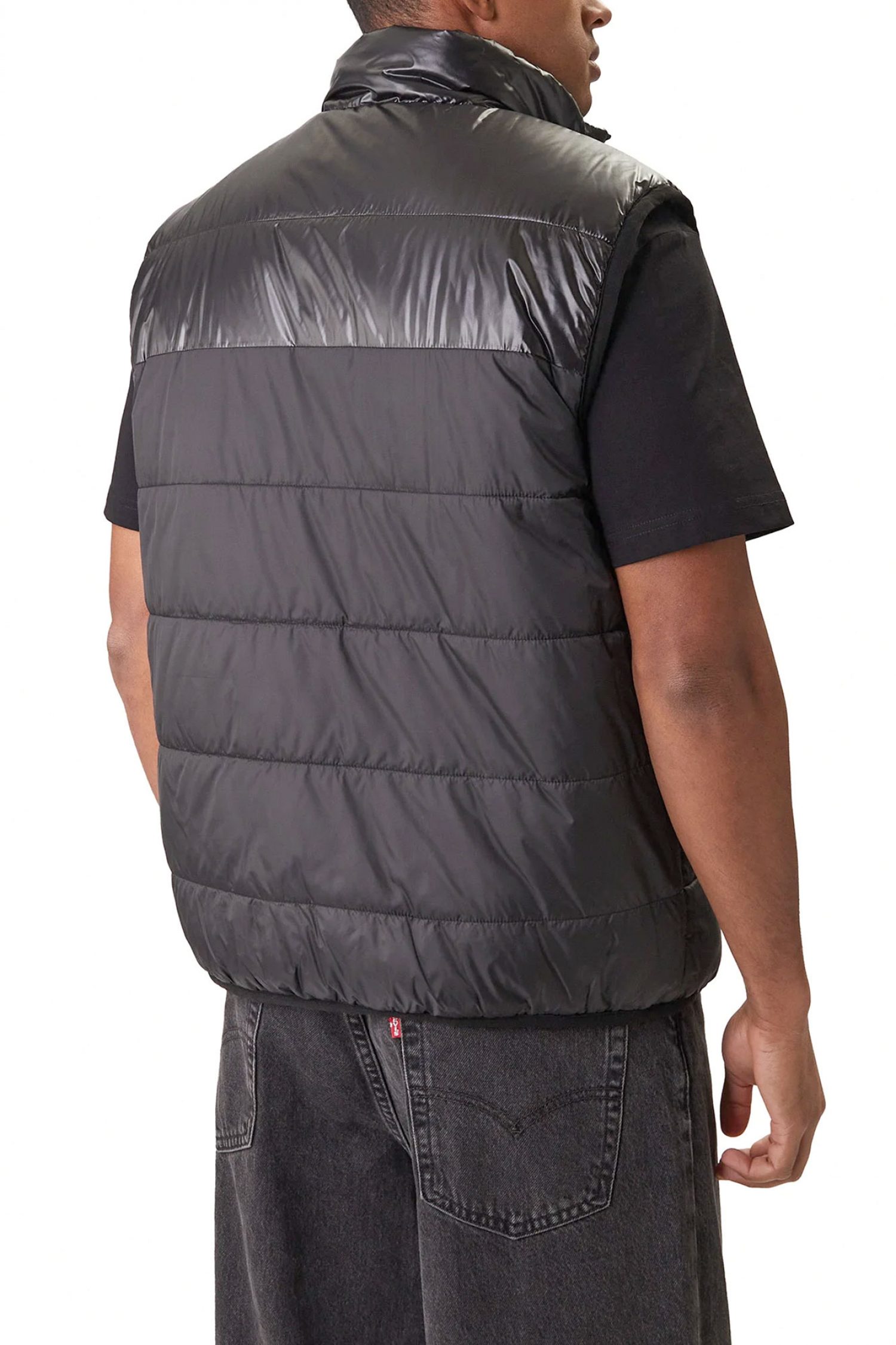 KARL LAGERFELD JEANS ΜΠΟΥΦΑΝ ΑΜΑΝΙΚΟ REVERSIBLE VEST ΜΑΥΡΟ