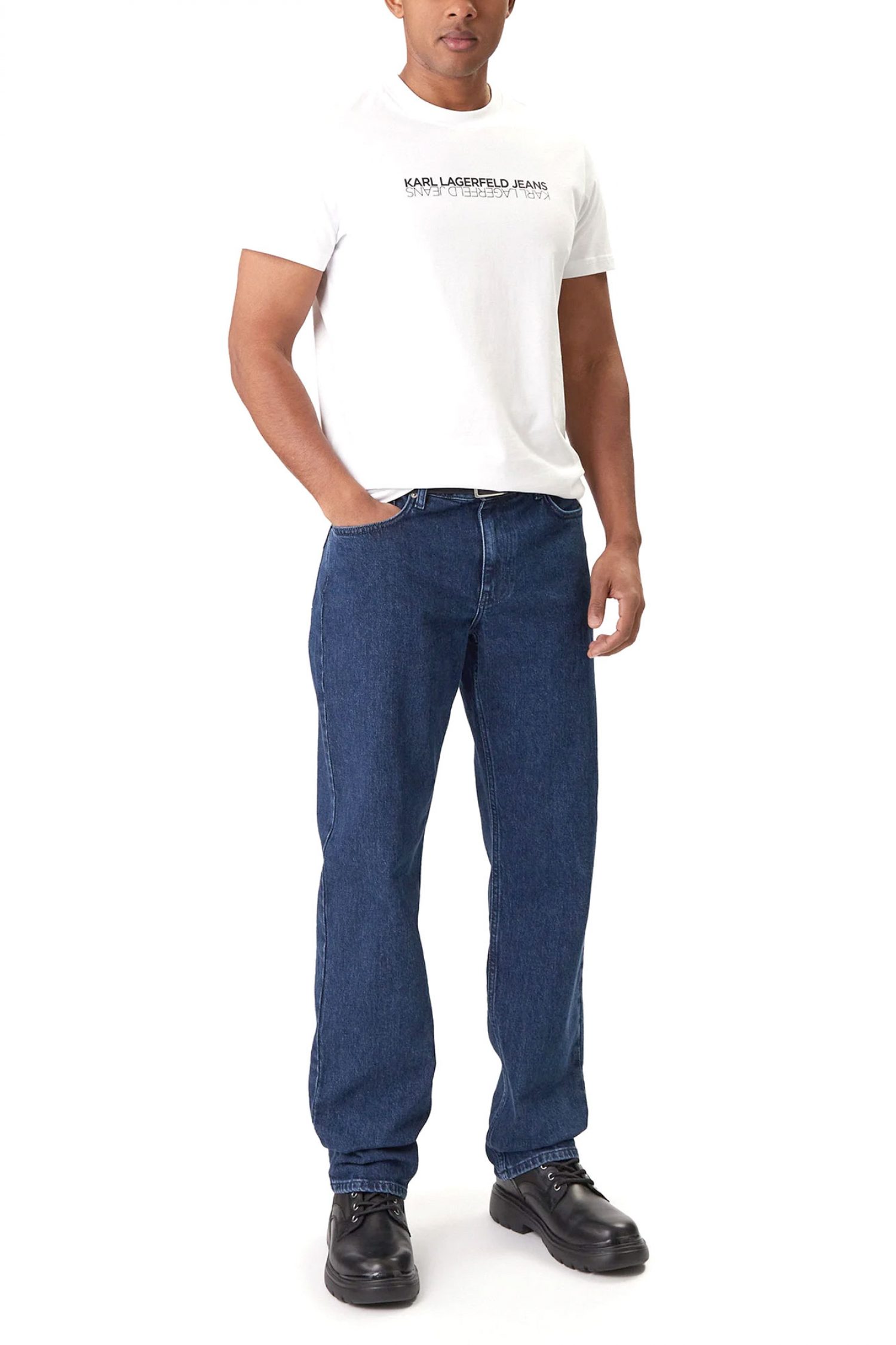 KARL LAGERFELD JEANS T-SHIRT SLIM FIT SS REFLECTION TEE ΛΕΥΚΟ