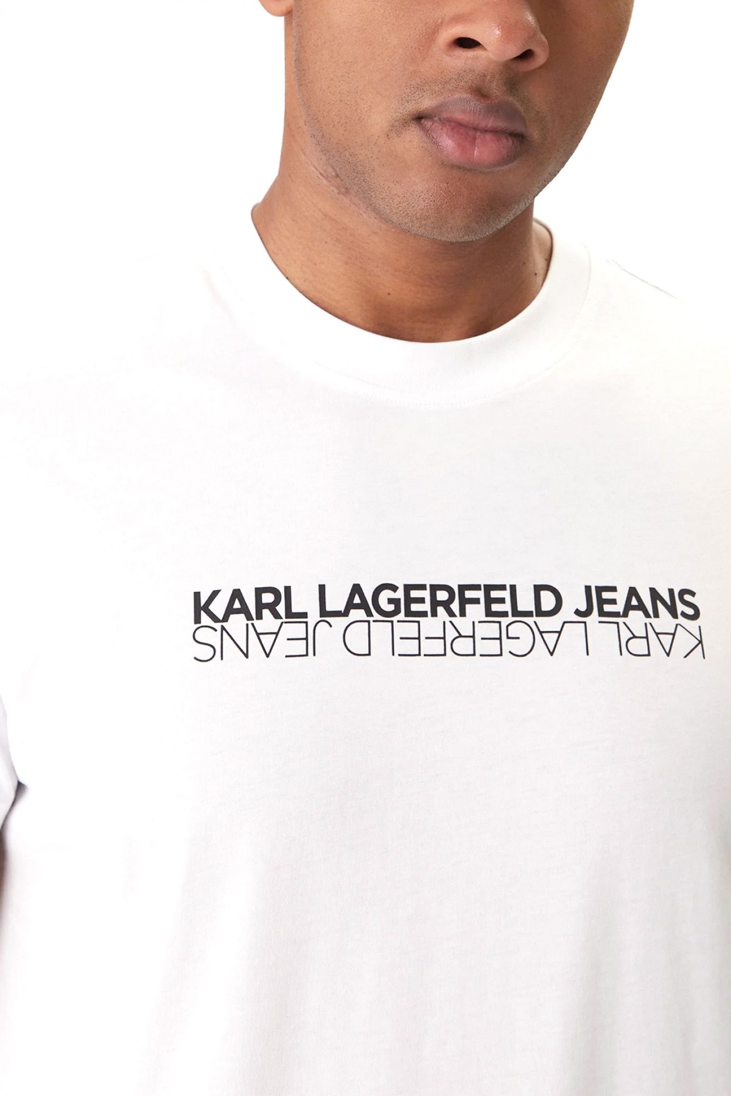 KARL LAGERFELD JEANS T-SHIRT SLIM FIT SS REFLECTION TEE ΛΕΥΚΟ