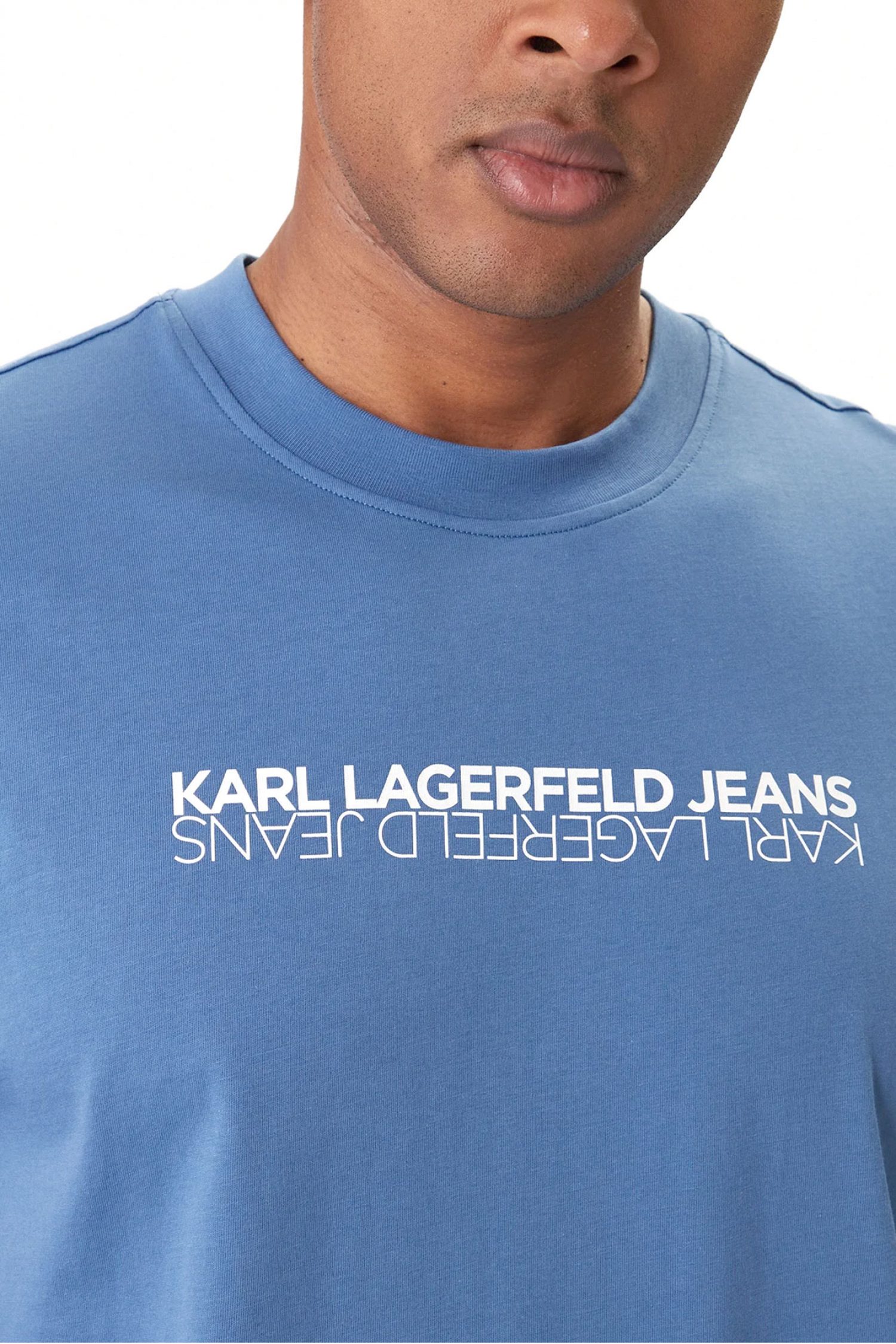 KARL LAGERFELD JEANS T-SHIRT SLIM FIT SS REFLECTION TEE ΜΠΛΕ