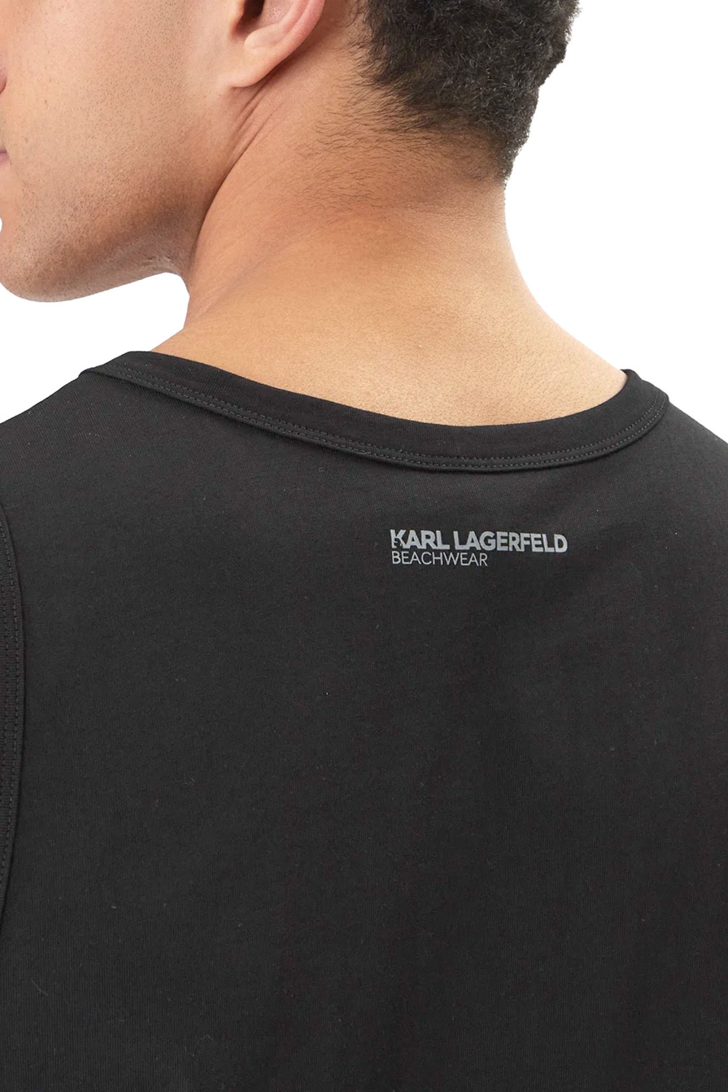 KARL LAGERFELD TOP IKON SHINE BEACH TANK ΜΑΥΡΟ