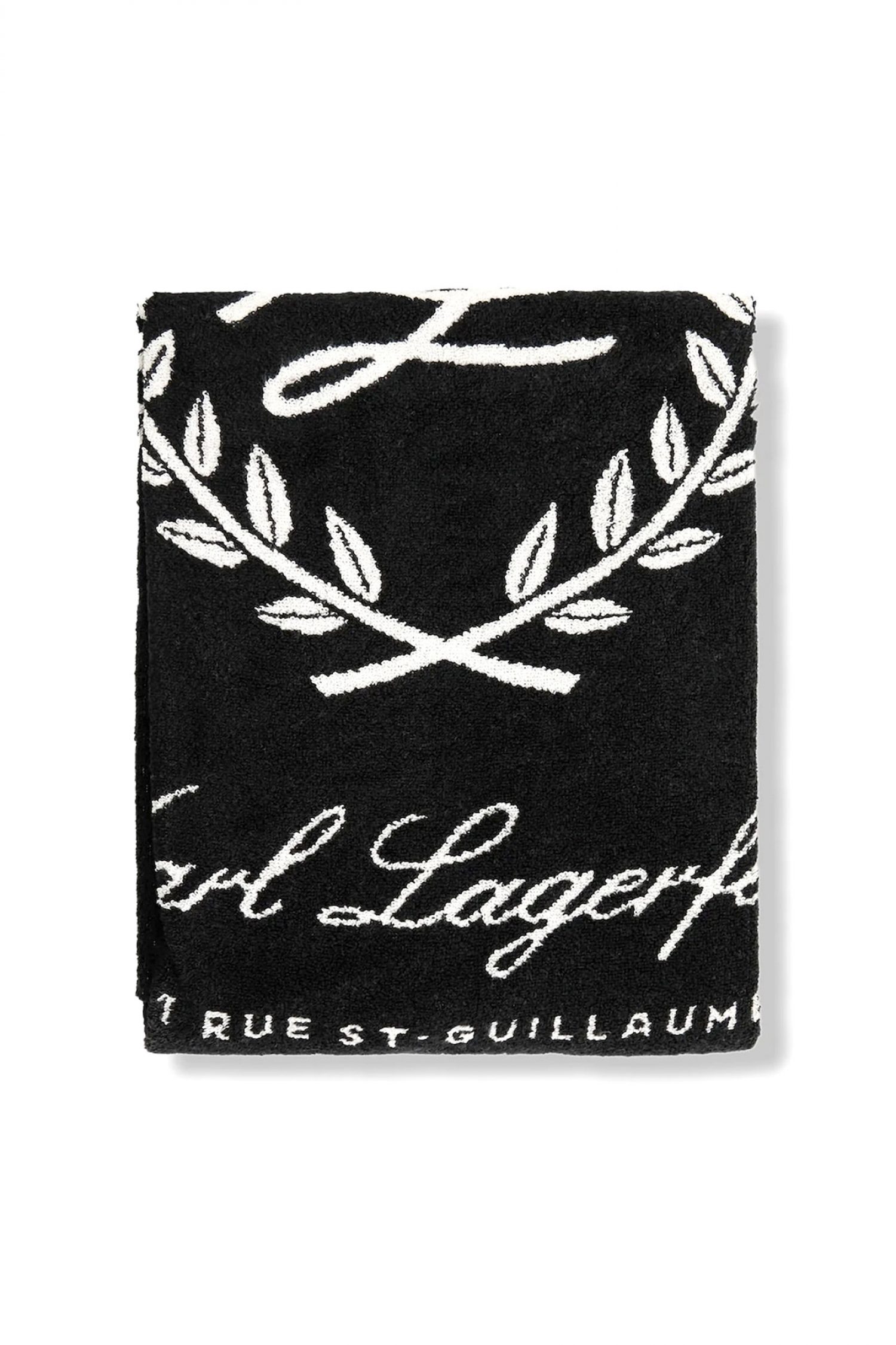 KARL LAGERFELD ΠΕΤΣΕΤΑ ΘΑΛΑΣΣΗΣ HOTEL KARL CREST BEACH TOWEL ΜΑΥΡΟ φωτογραφία