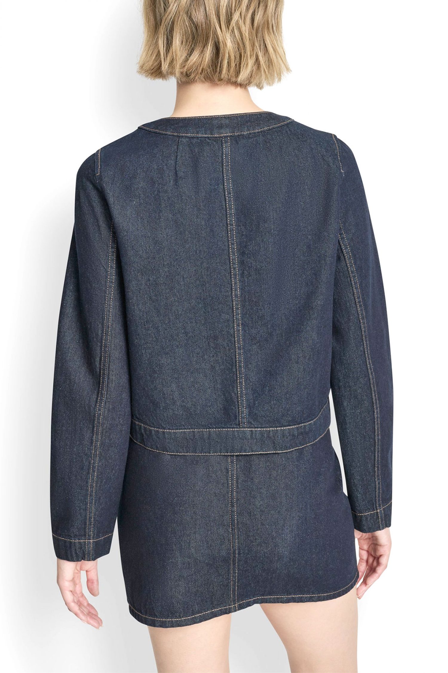 DKNY ΜΠΟΥΦΑΝ JACKET DENIM CROPPED ΜΠΛΕ φωτογραφία