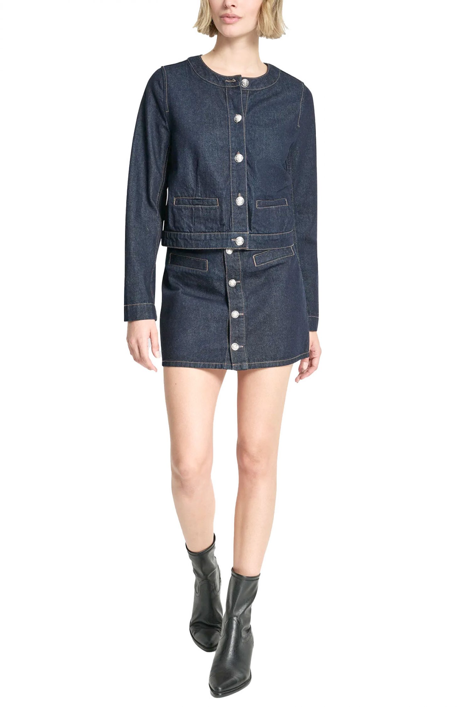 DKNY ΜΠΟΥΦΑΝ JACKET DENIM CROPPED ΜΠΛΕ φωτογραφία