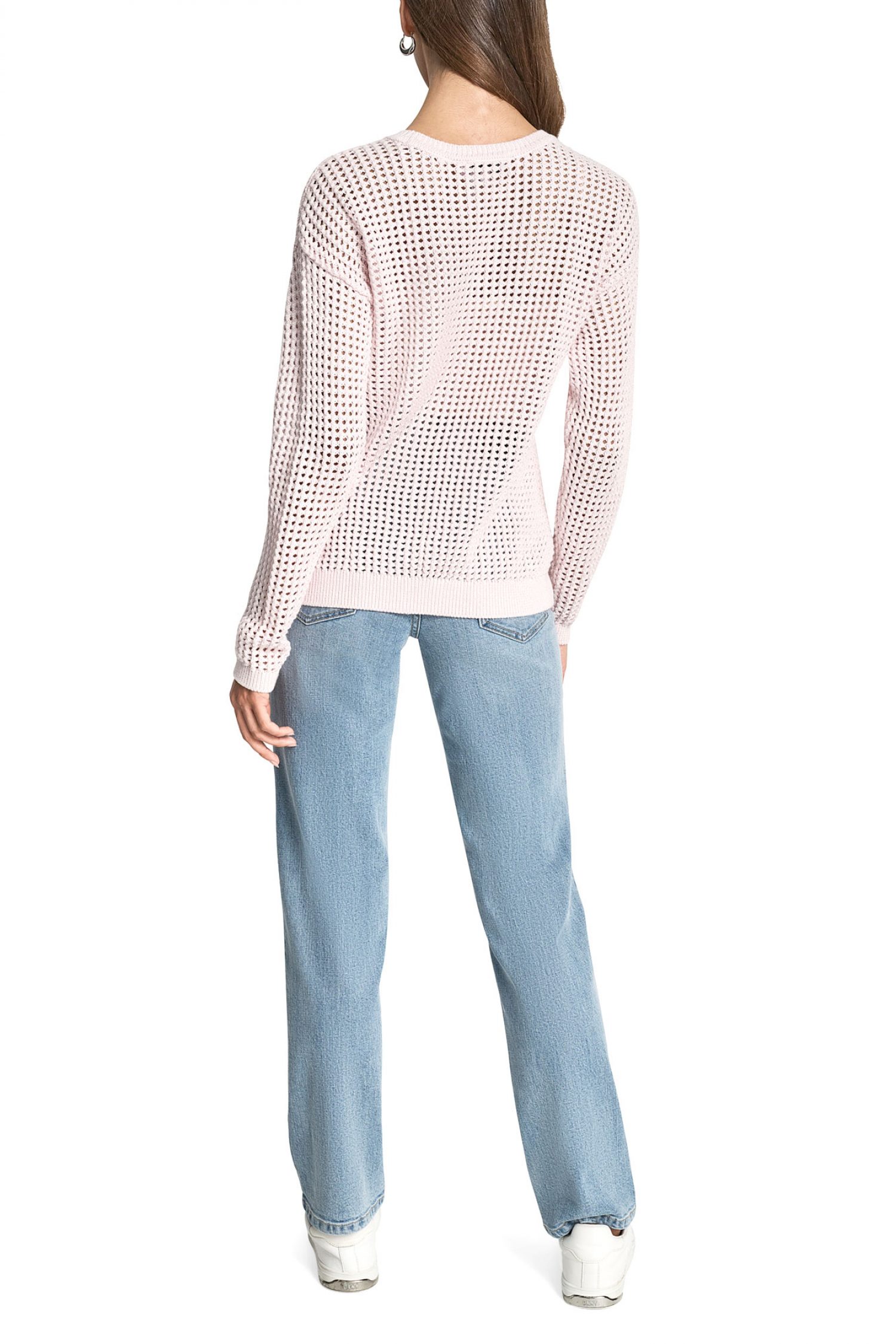 DKNY ΠΛΕΚΤΟ CREW NECK LOGO ΡΟΖ