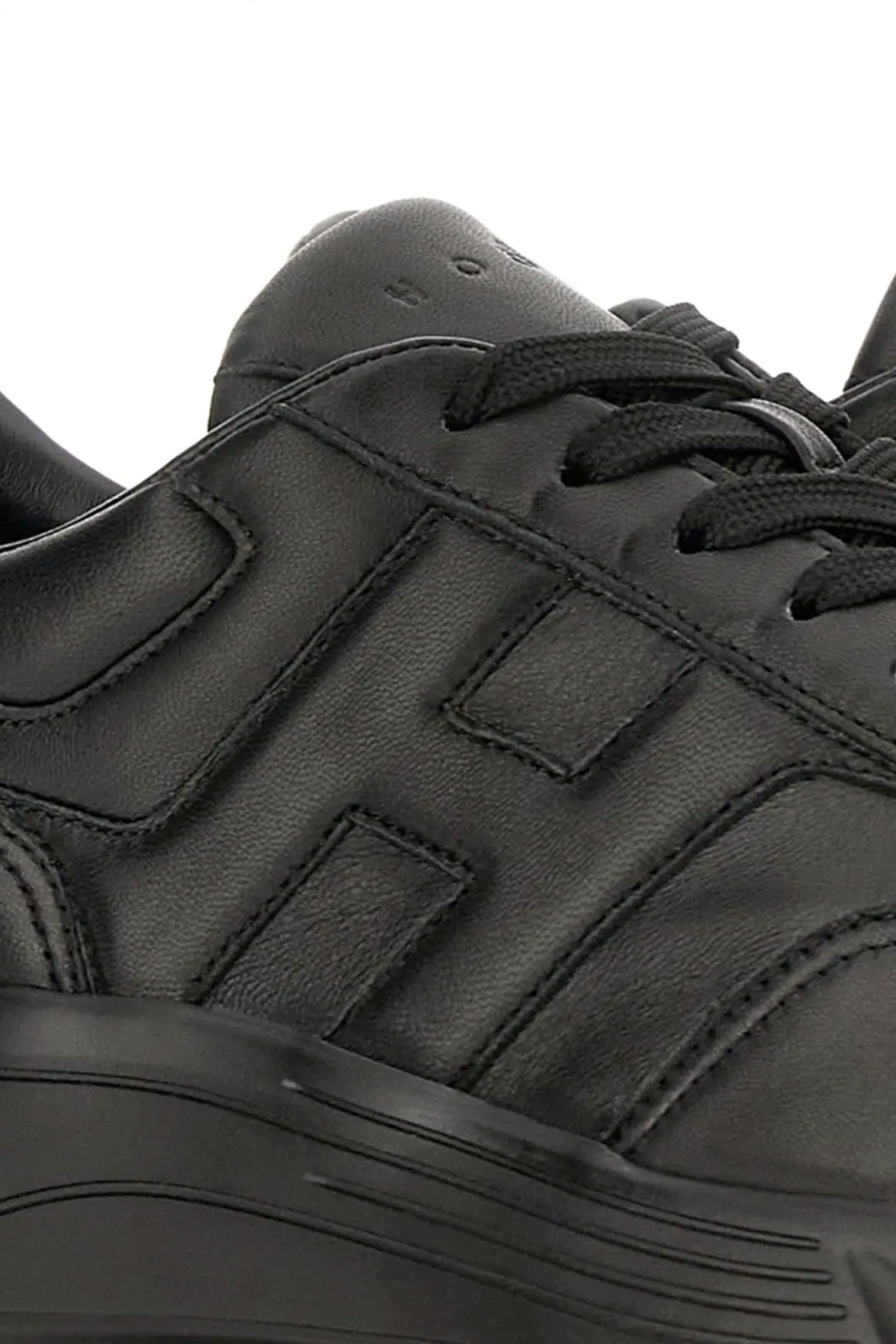 HOGAN ΠΑΠΟΥΤΣΙΑ SNEAKERS HYPERLIGHT ALLACCIATO H ΔΕΡΜΑ ΜΑΥΡΟ