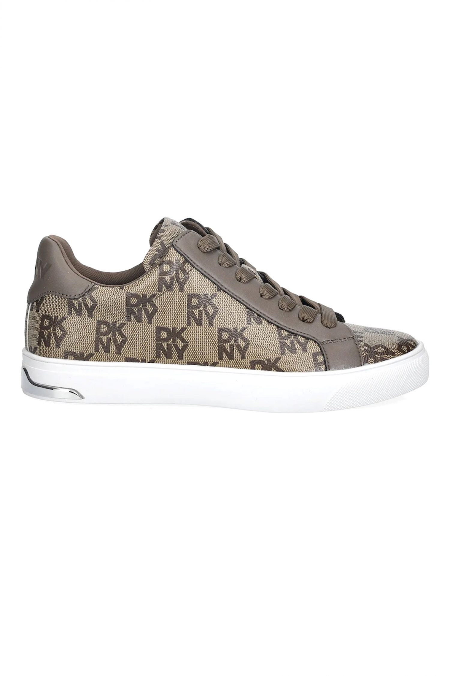 DKNY ΠΑΠΟΥΤΣΙΑ SNEAKERS LOW ARISELLE LACE UP S ALL OVER LOGO ΜΠΕΖ-ΚΑΦΕ