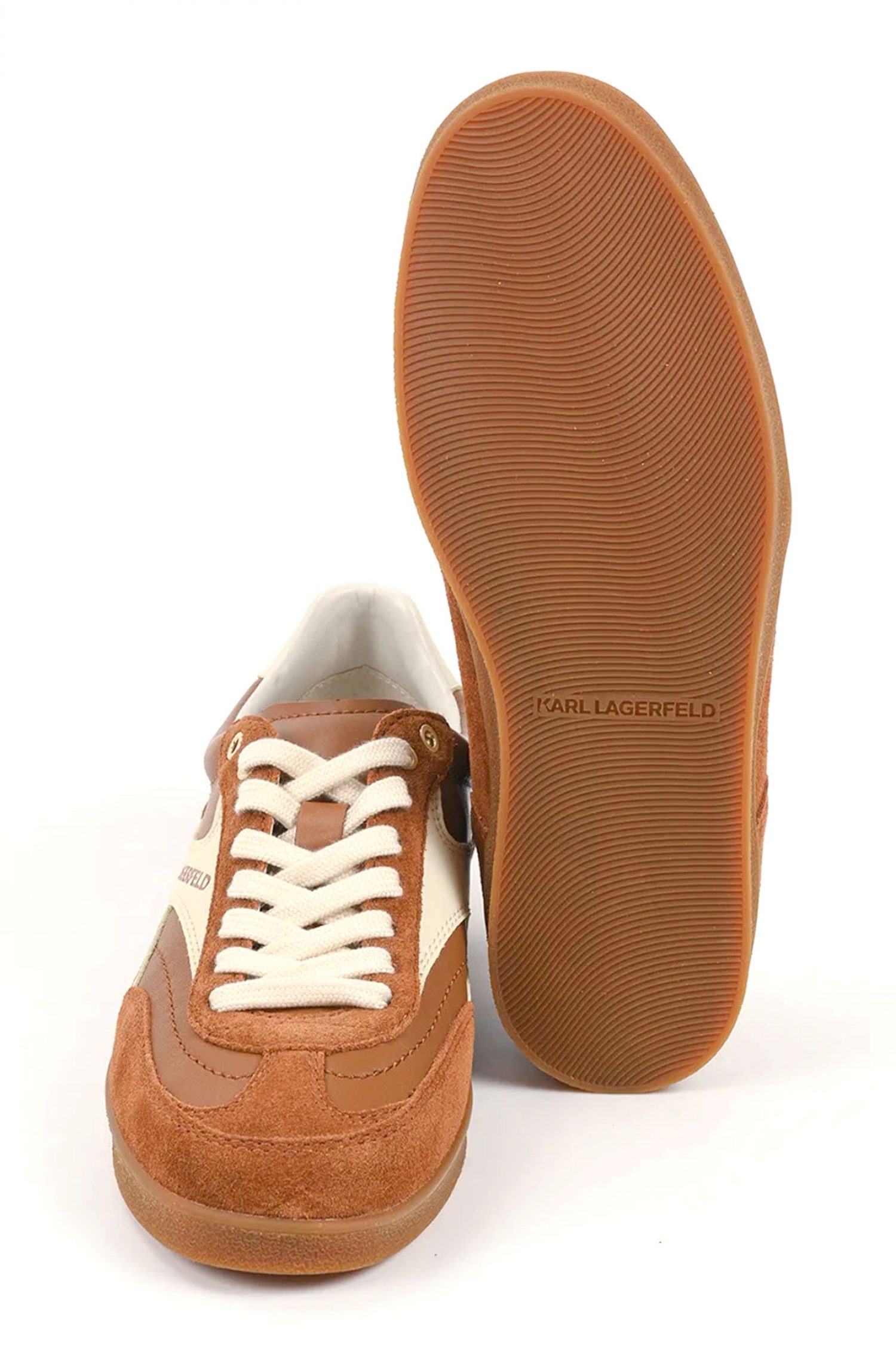 KARL LAGERFELD ΠΑΠΟΥΤΣΙΑ SNEAKERS KANDIDATE LO LACE ΔΕΡΜΑ/ΣΟΥΕΤ LOGO ΤΑΜΠΑ/ΛΕΥΚΟ