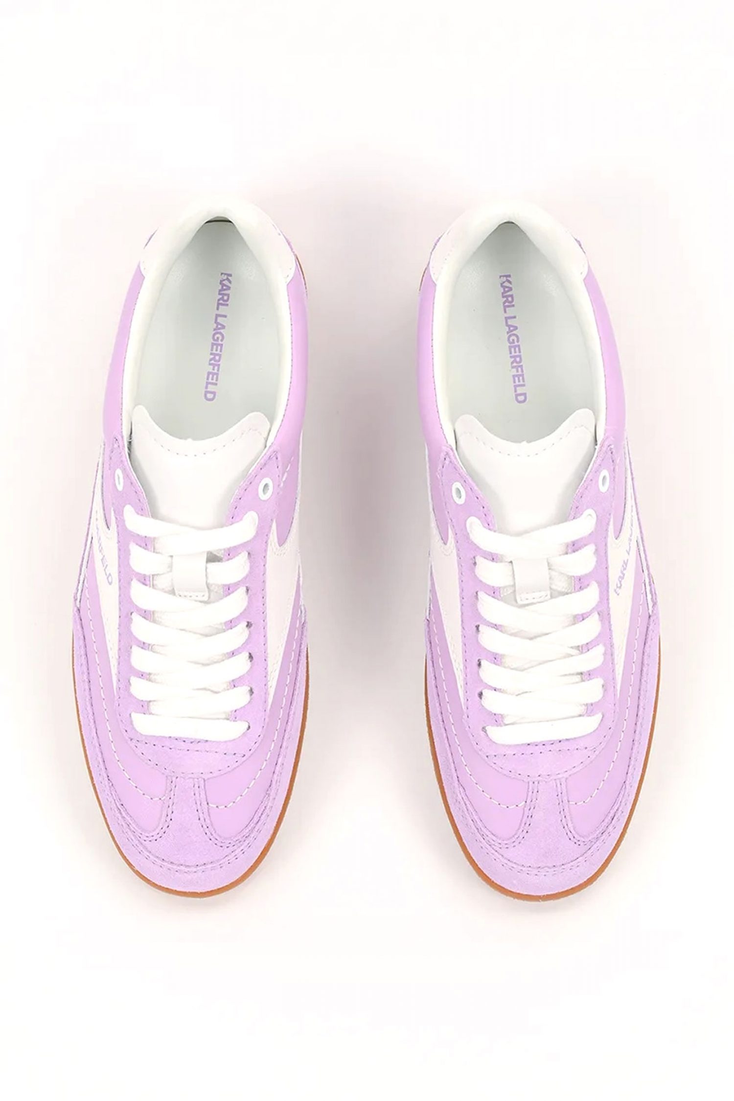 KARL LAGERFELD ΠΑΠΟΥΤΣΙΑ SNEAKERS KANDIDATE LO LACE ΔΕΡΜΑ/ΣΟΥΕΤ LOGO ΛΙΛΑ/ΛΕΥΚΟ