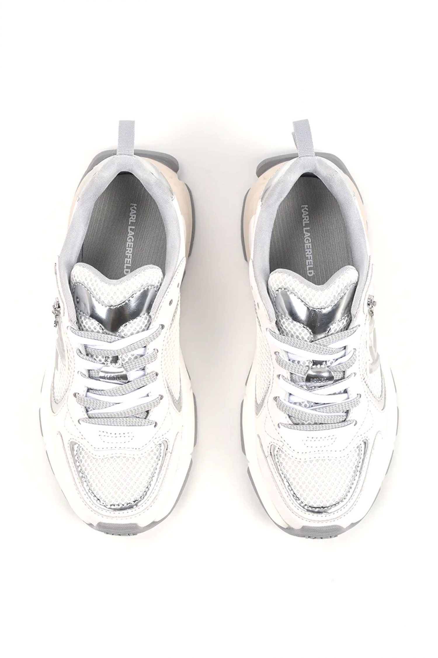 KARL LAGERFELD ΠΑΠΟΥΤΣΙΑ SNEAKERS ORION ΛΕΠΤΟΜΕΡΕΙΕΣ ΛΑΜΨΗΣ LOGO ΛΕΥΚΟ/ΑΣΗΜΙ