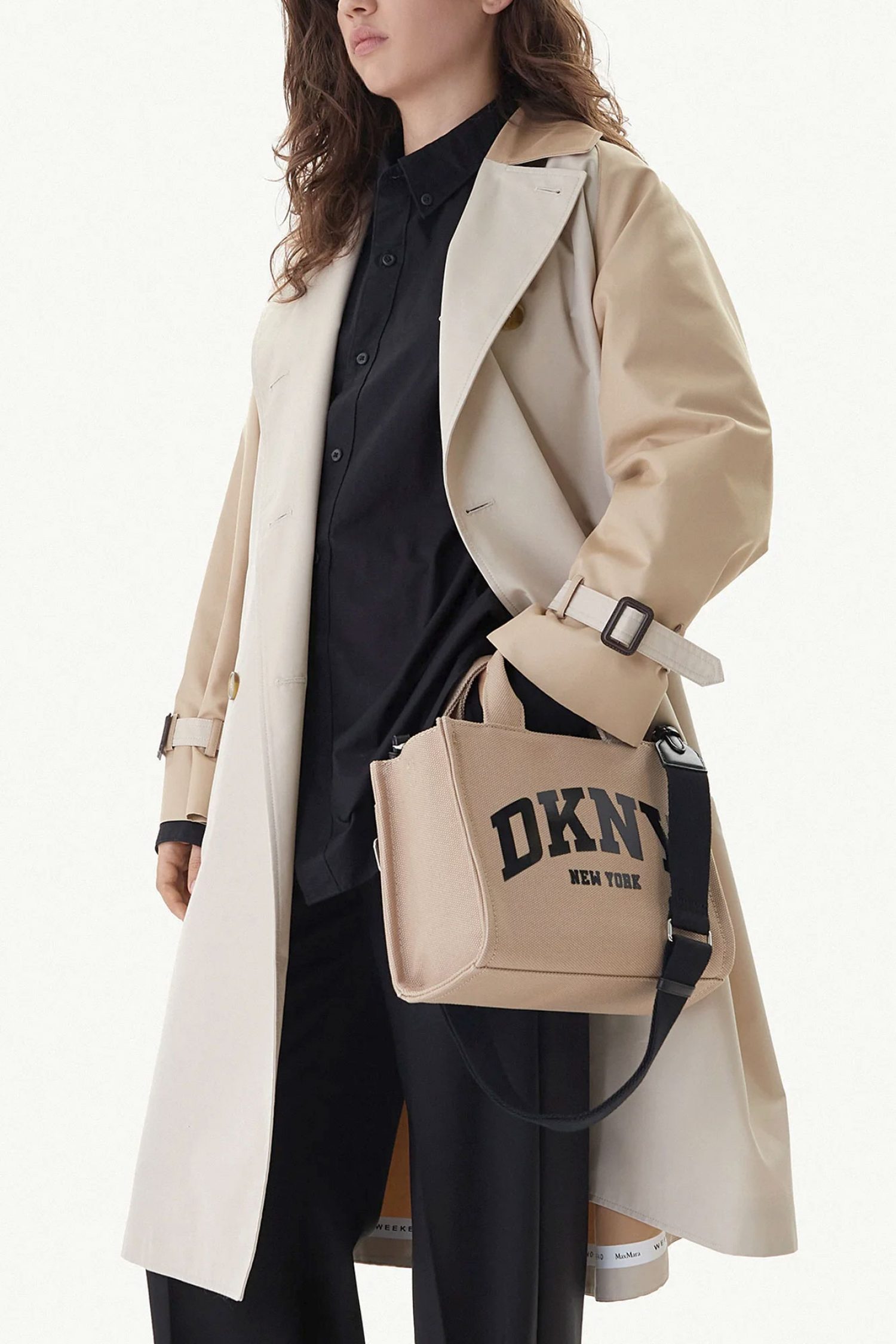 DKNY ΤΣΑΝΤΑ ΧΕΙΡΟΣ/CROSSBODY TOTE LOGO ΜΠΕΖ