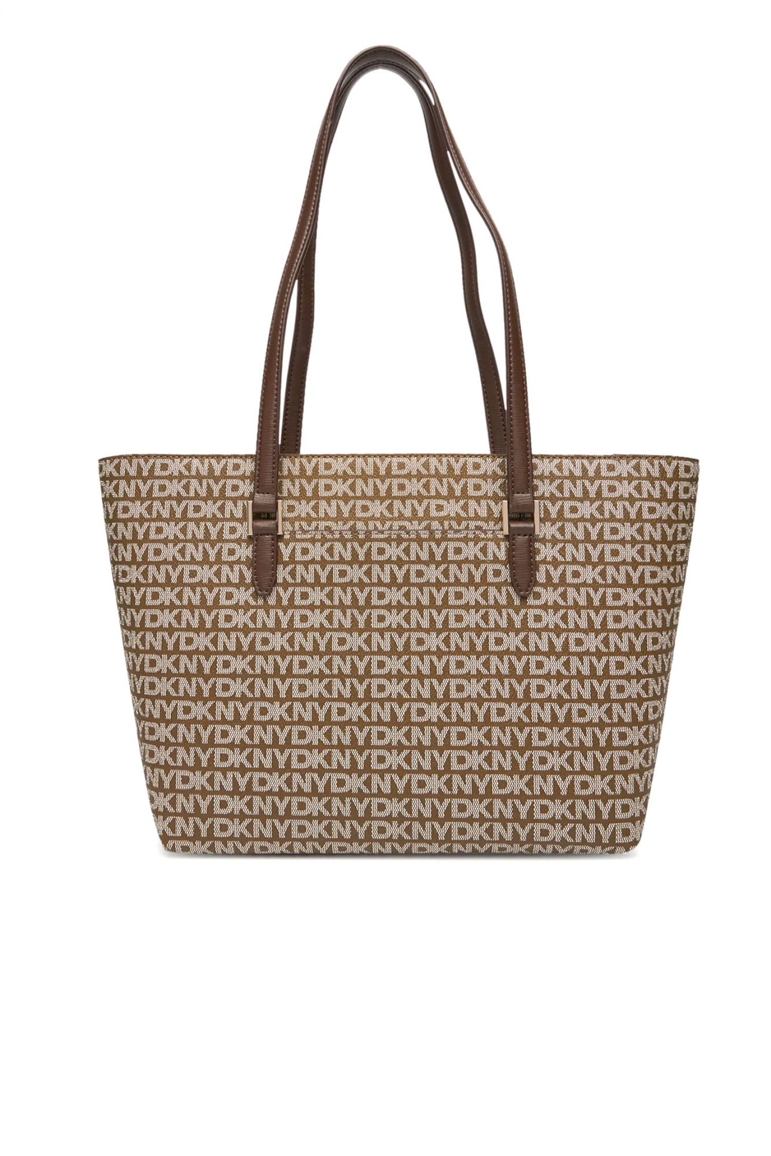 DKNY ΤΣΑΝΤΑ ΩΜΟΥ BRYANT AVE MD TOTE ALL OVER LOGO ΚΑΦΕ