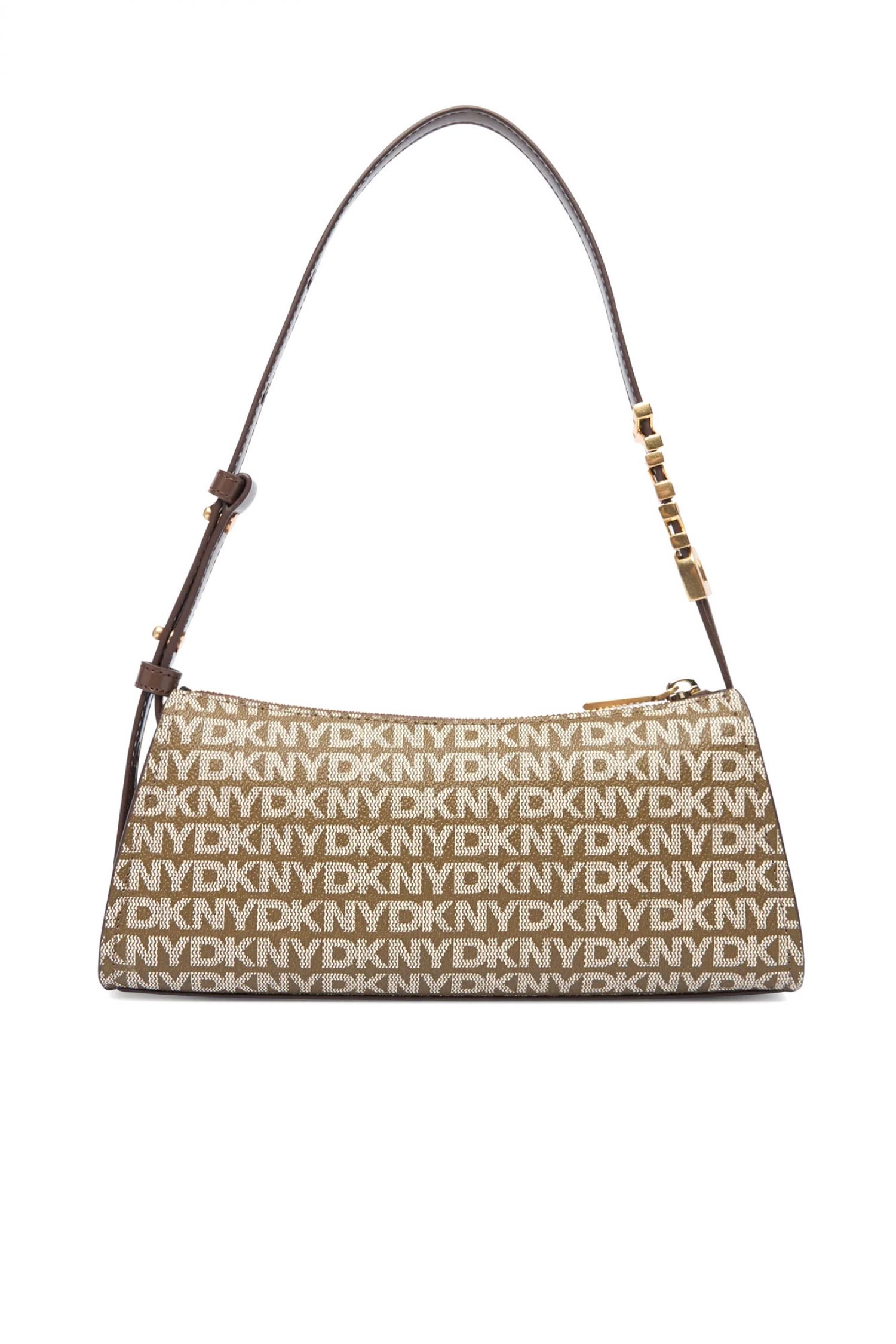 DKNY ΤΣΑΝΤΑ ΩΜΟΥ AVRIL ALL OVER LOGO ΚΑΦΕ