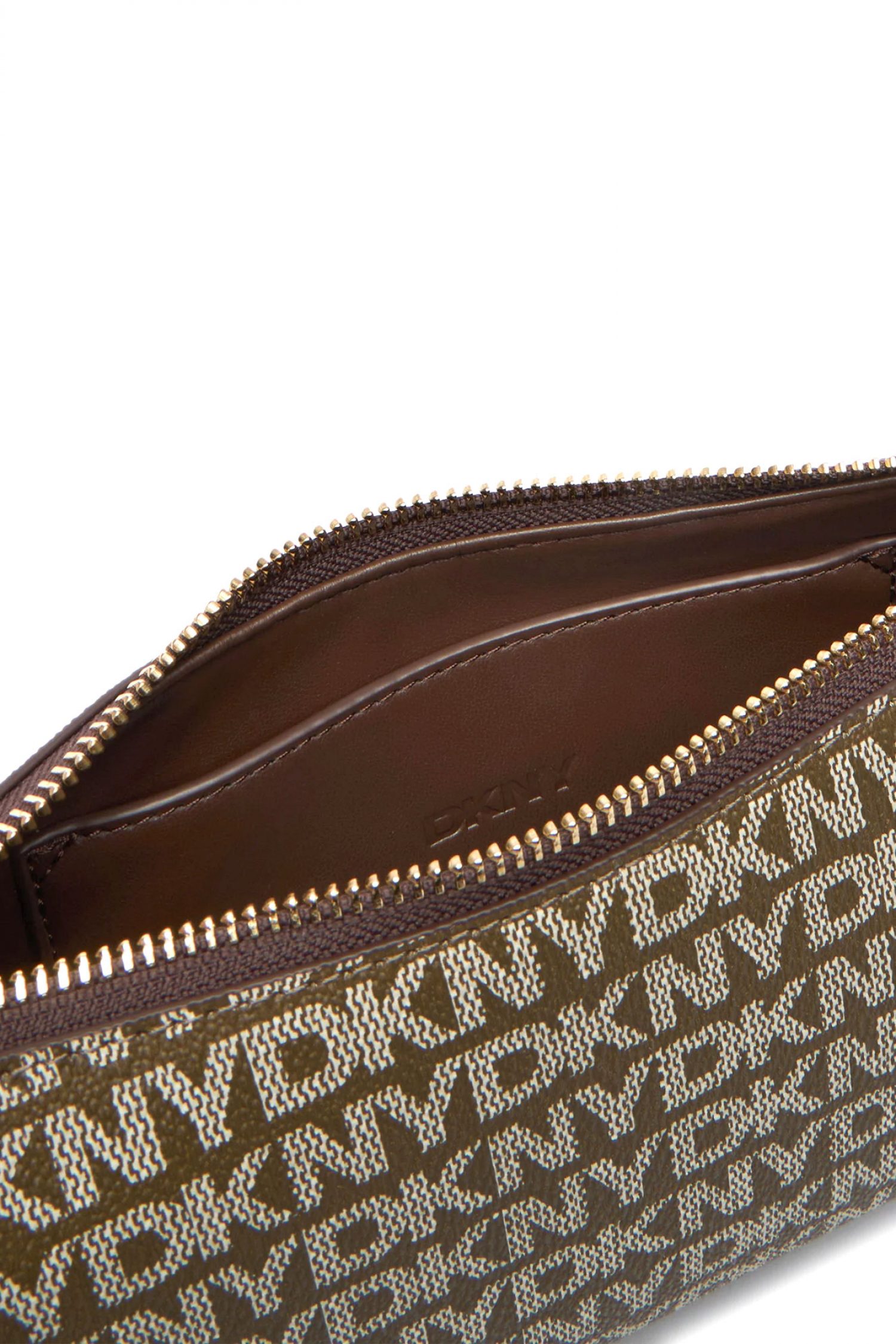 DKNY ΤΣΑΝΤΑ ΩΜΟΥ AVRIL ALL OVER LOGO ΚΑΦΕ