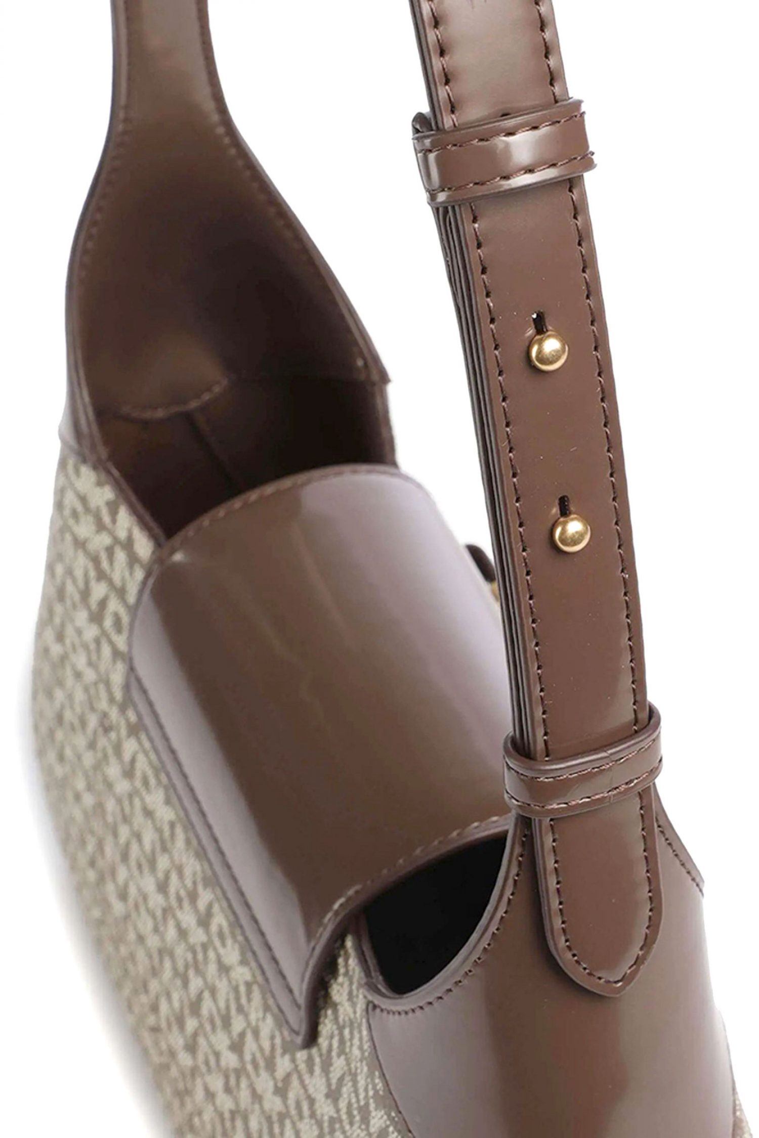 DKNY ΤΣΑΝΤΑ ΩΜΟΥ AVRIL ALL OVER LOGO ΚΑΦΕ