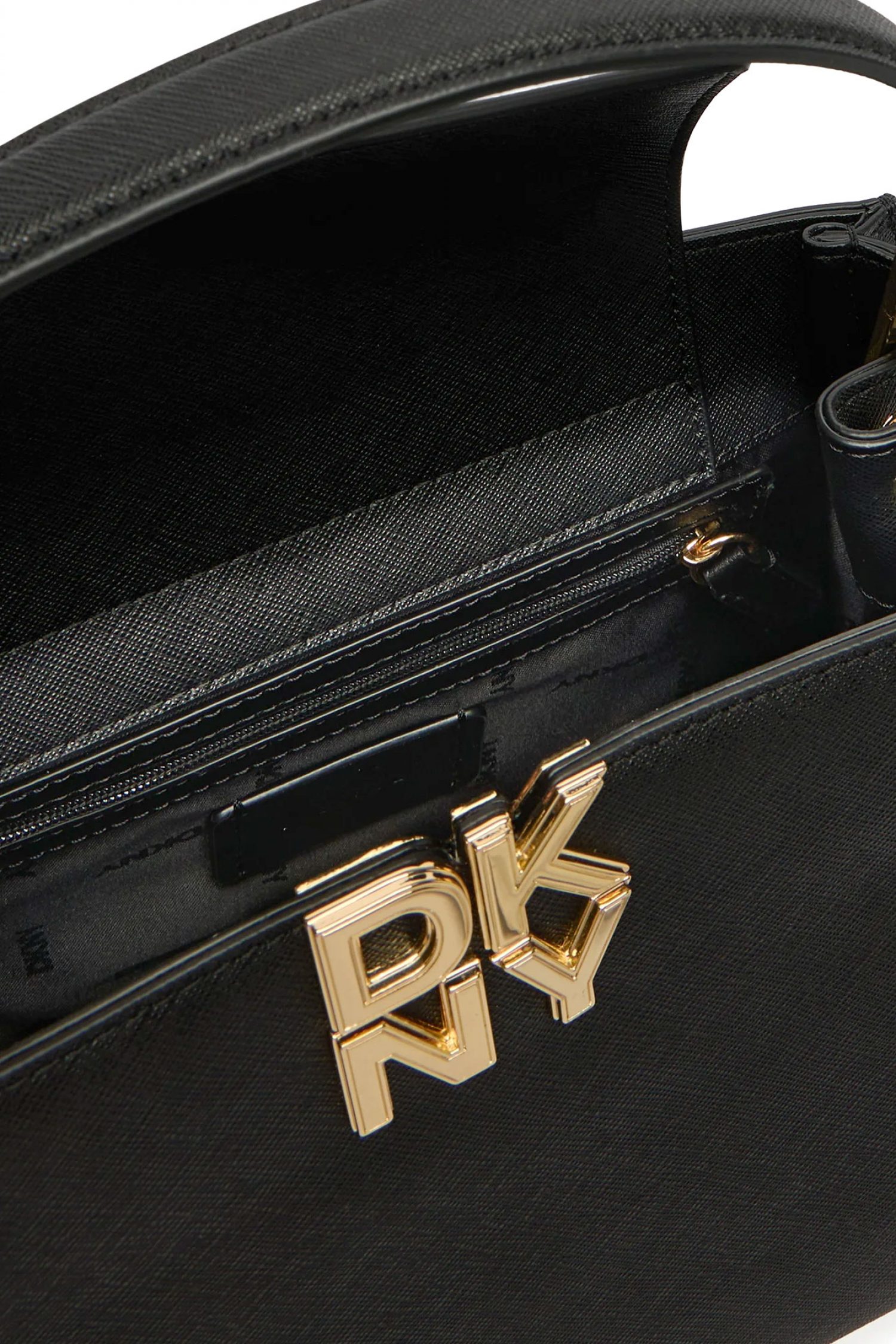 DKNY ΤΣΑΝΤΑ ΧΕΙΡΟΣ/CROSSBODY FOSTER MD SATCHEL ΔΕΡΜΑ LOGO ΜΑΥΡΟ