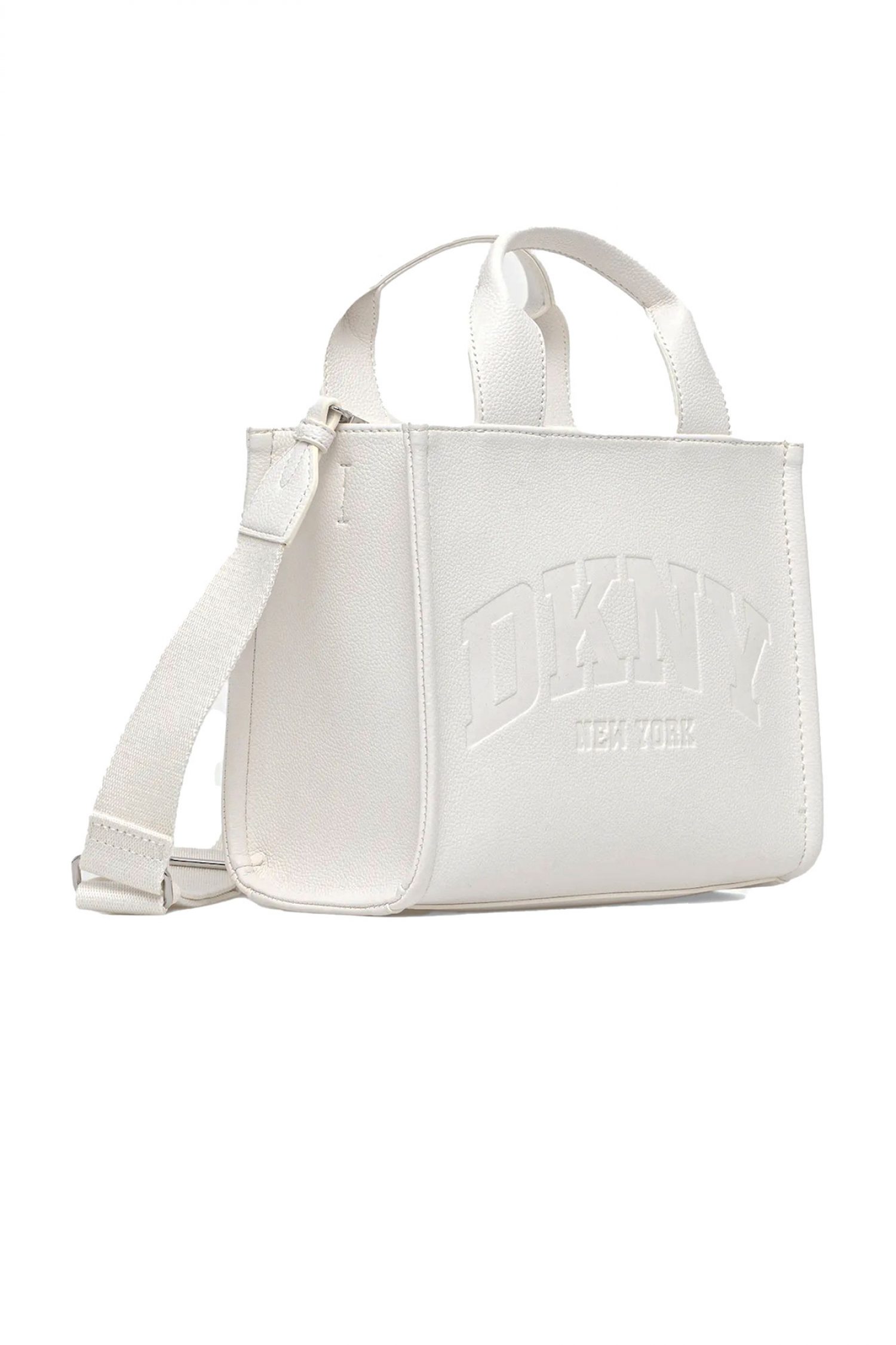 DKNY ΤΣΑΝΤΑ ΧΕΙΡΟΣ/CROSSBODY ΕΠΙΠΡΟΣΘΕΤΟ ΤΣΑΝΤΑΚΙ HADLEE SM TOTE LOGO ΛΕΥΚΟ