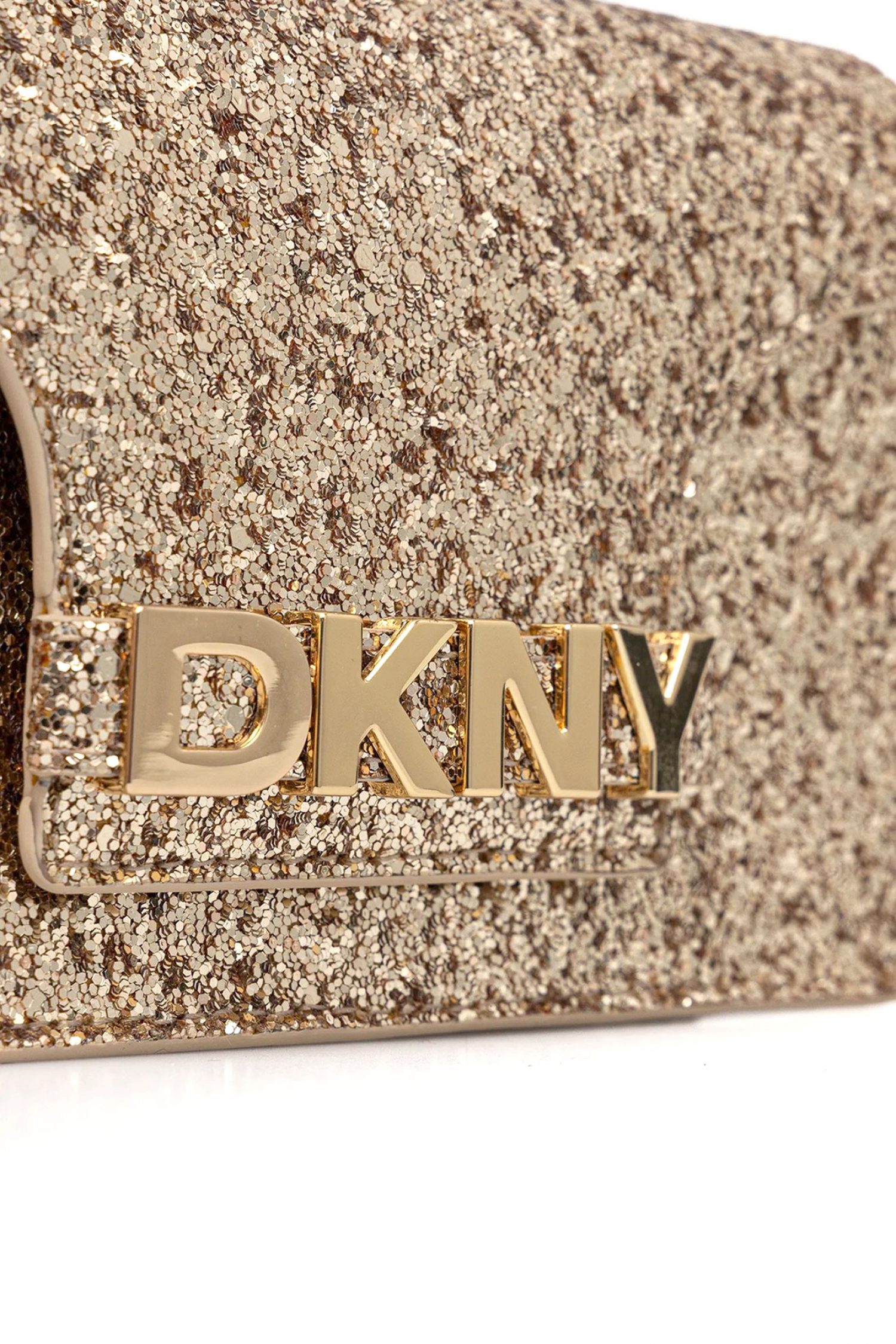 DKNY ΤΣΑΝΤΑ AVRIL WALLET ON A ST CROSSBODY LOGO ΧΡΥΣΟ