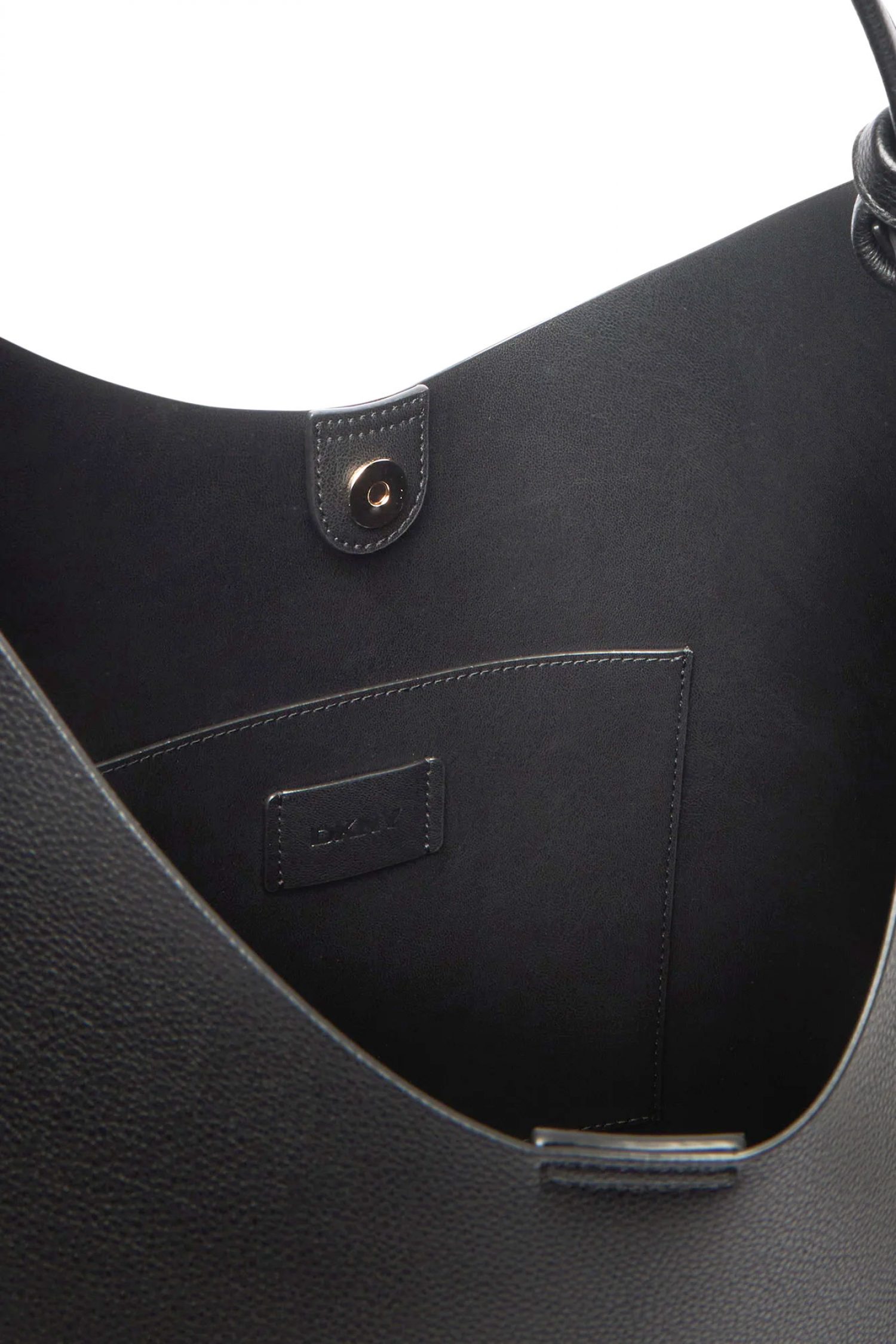 DKNY ΤΣΑΝΤΑ ΩΜΟΥ PAULA HOBOS ΕΠΙΠΡΟΣΘΕΤΟ ΤΣΑΝΤΑΚΙ LOGO ΜΑΥΡΟ