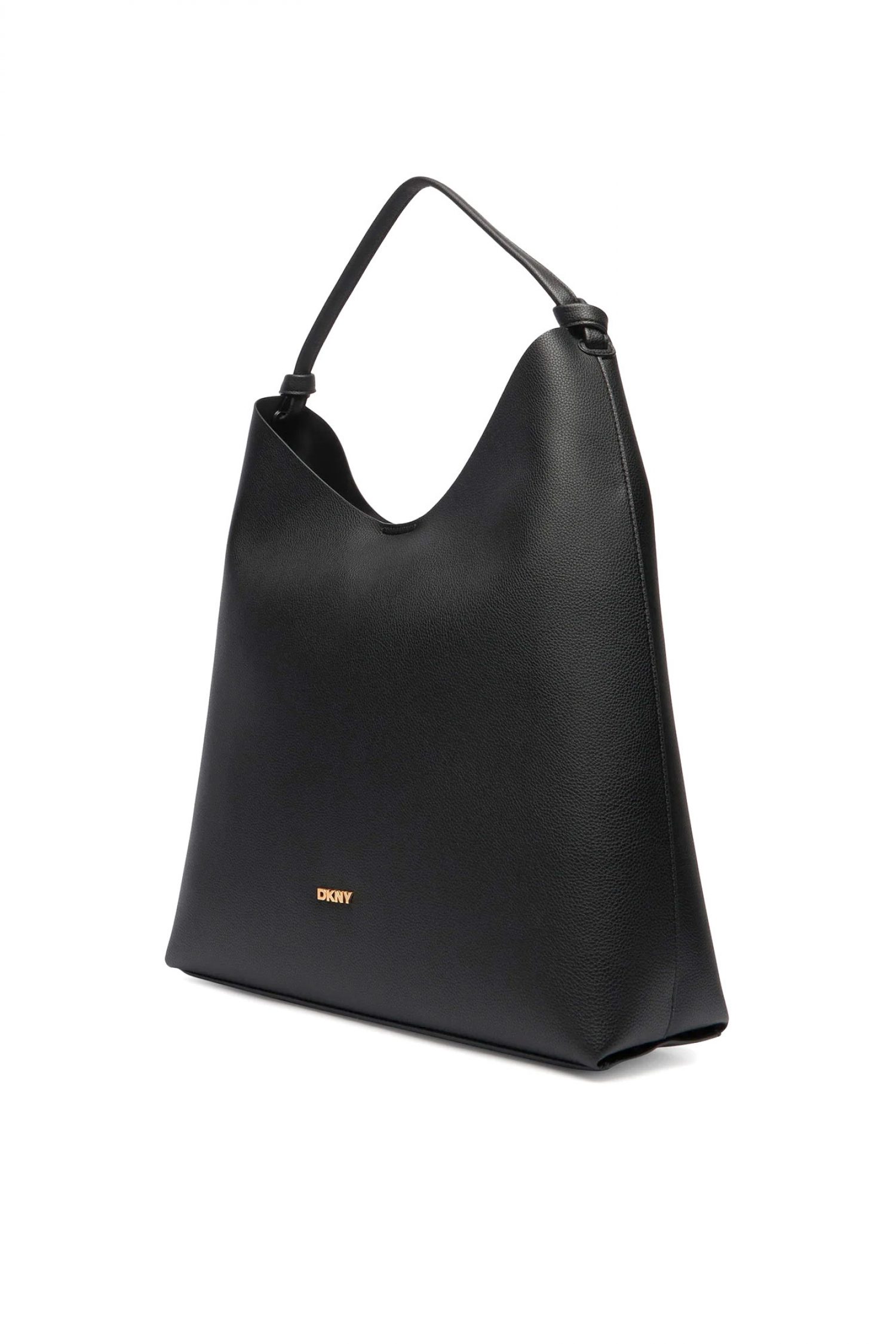 DKNY ΤΣΑΝΤΑ ΩΜΟΥ PAULA HOBOS ΕΠΙΠΡΟΣΘΕΤΟ ΤΣΑΝΤΑΚΙ LOGO ΜΑΥΡΟ