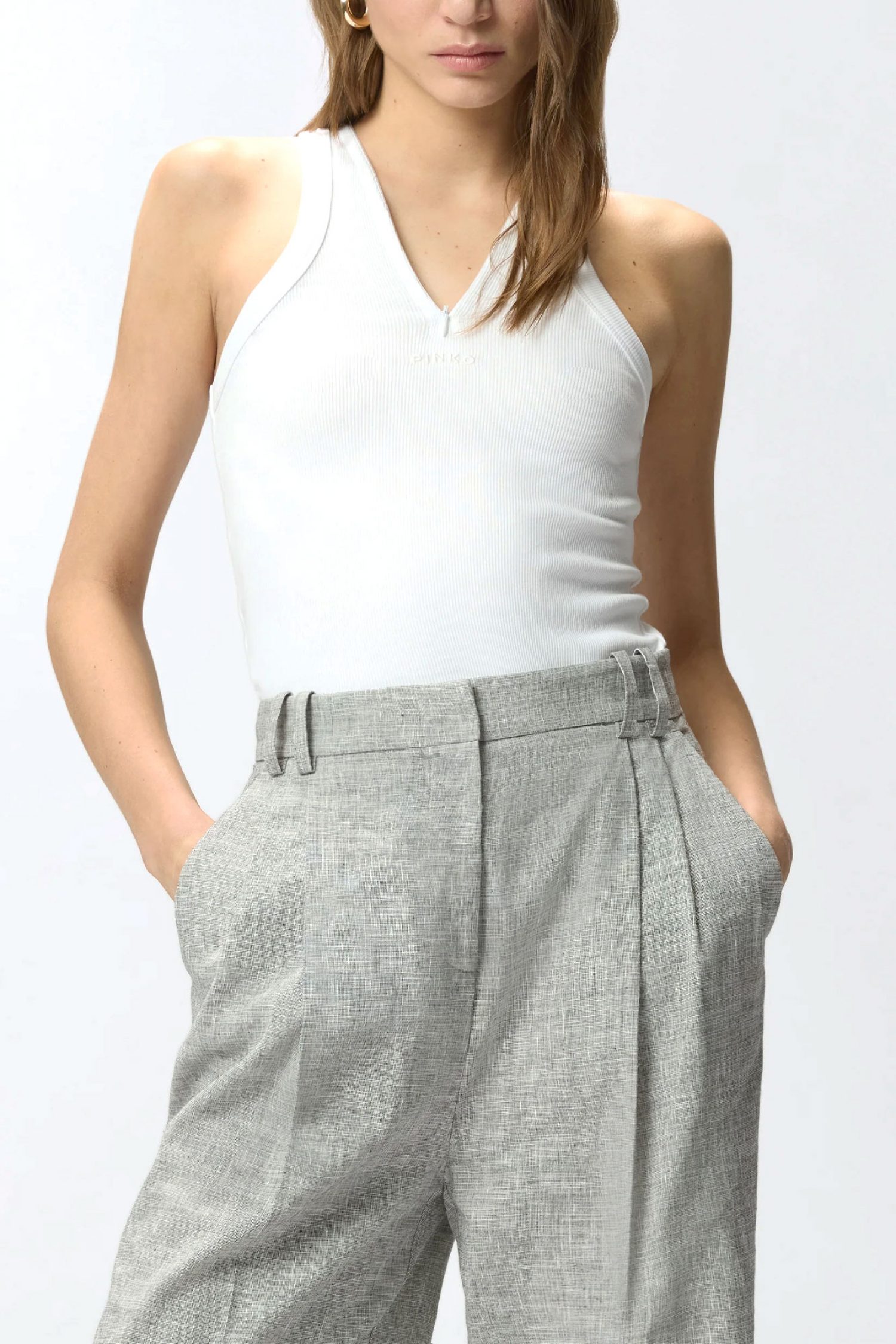 PINKO ΦΑΝΕΛΑΚΙ CYNAR (CURACAO) TANK TOP ΛΕΥΚΟ