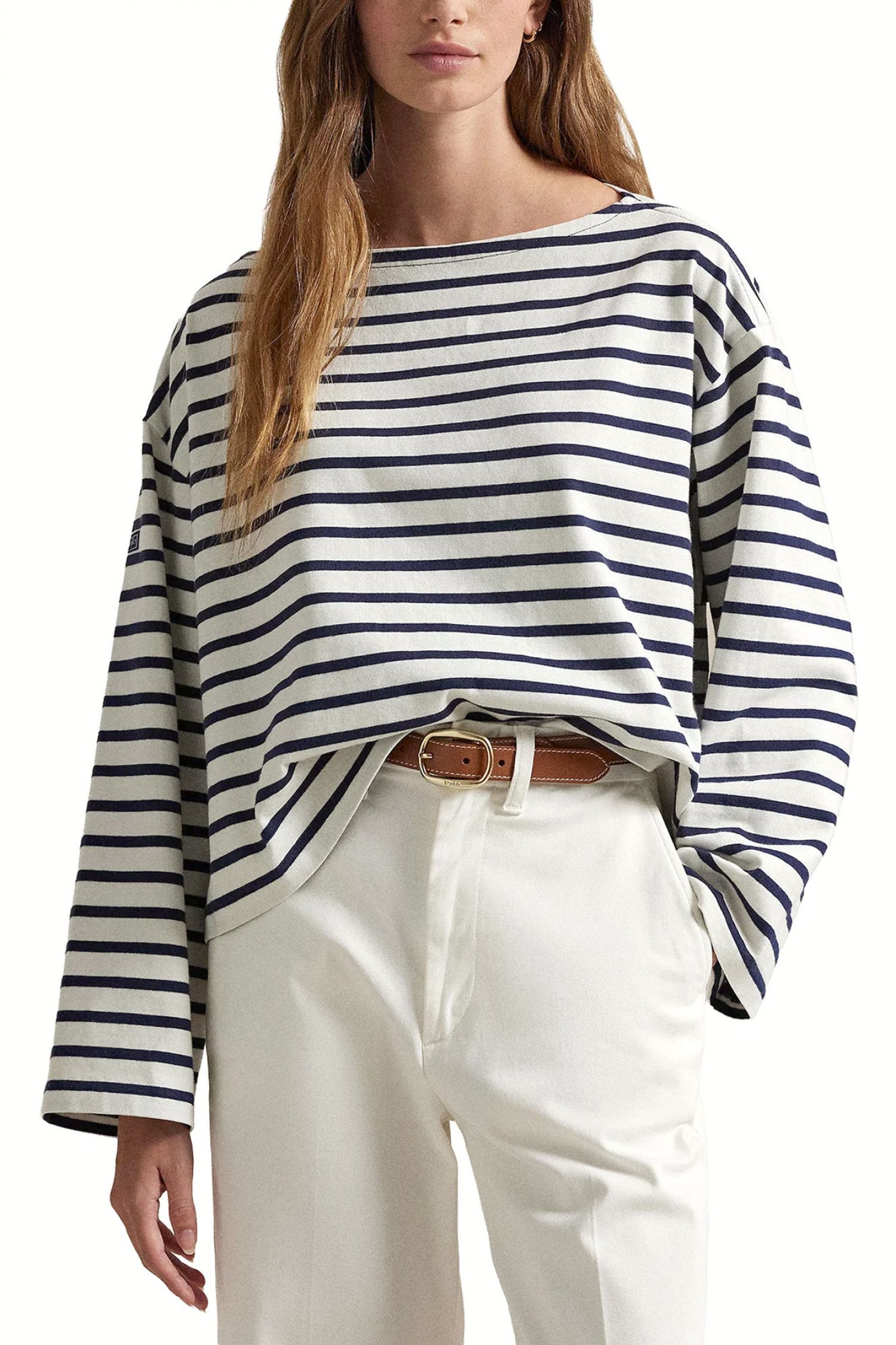 RALPH LAUREN ΦΟΥΤΕΡ CROPPED ΡΙΓΕ CLASSICS ΛΕΥΚΟ-ΜΠΛΕ φωτογραφία