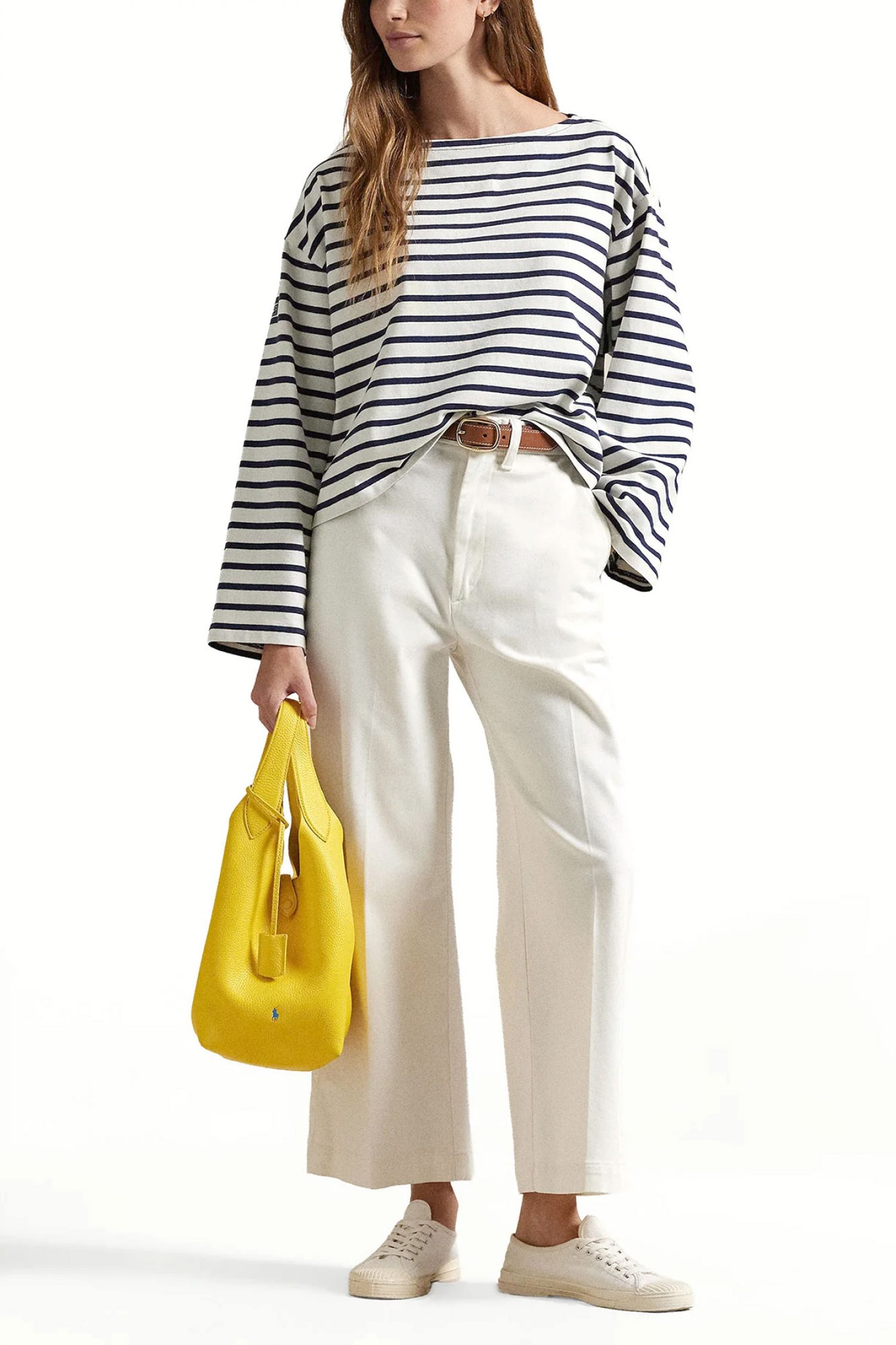 RALPH LAUREN ΦΟΥΤΕΡ CROPPED ΡΙΓΕ CLASSICS ΛΕΥΚΟ-ΜΠΛΕ φωτογραφία