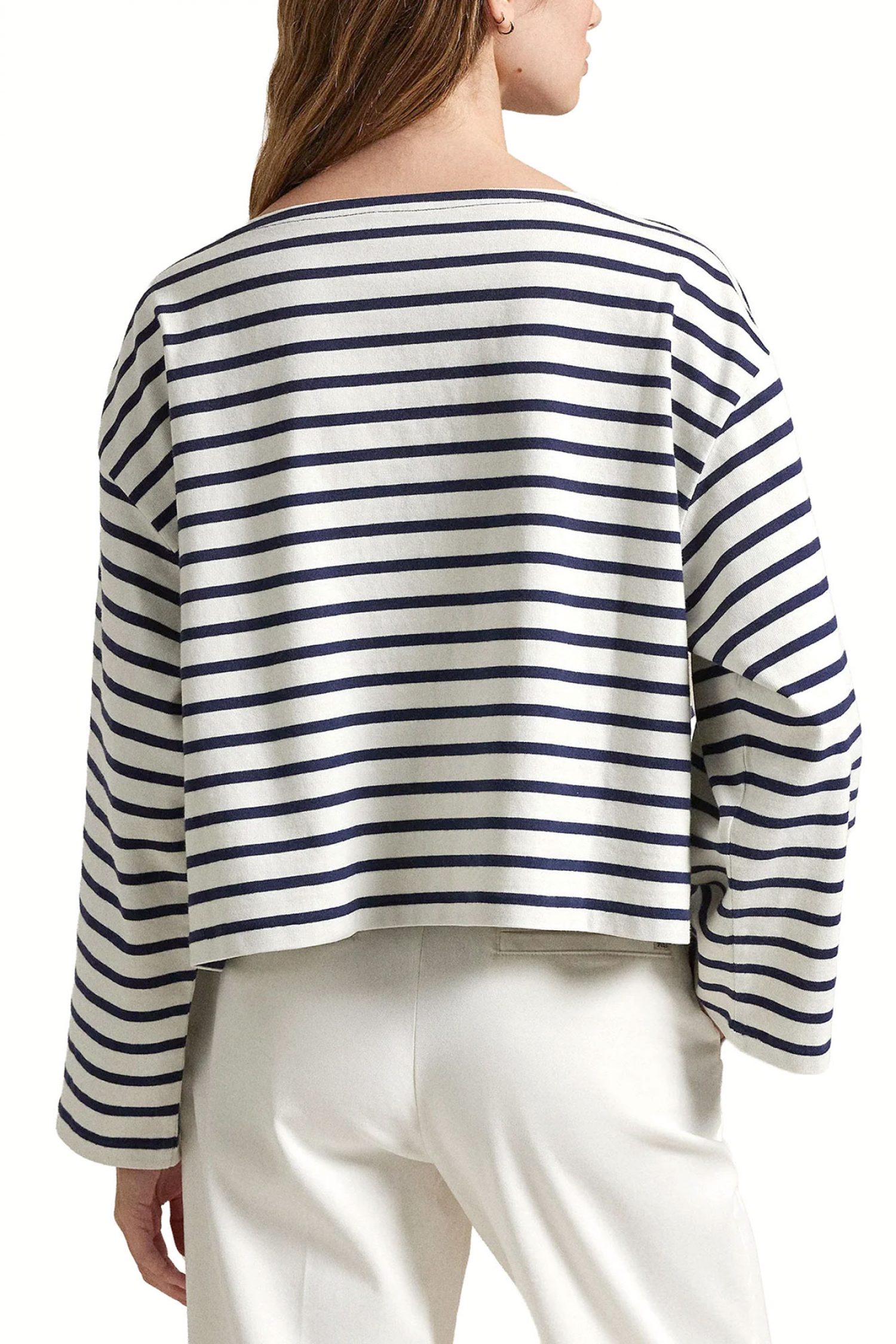 RALPH LAUREN ΦΟΥΤΕΡ CROPPED ΡΙΓΕ CLASSICS ΛΕΥΚΟ-ΜΠΛΕ φωτογραφία