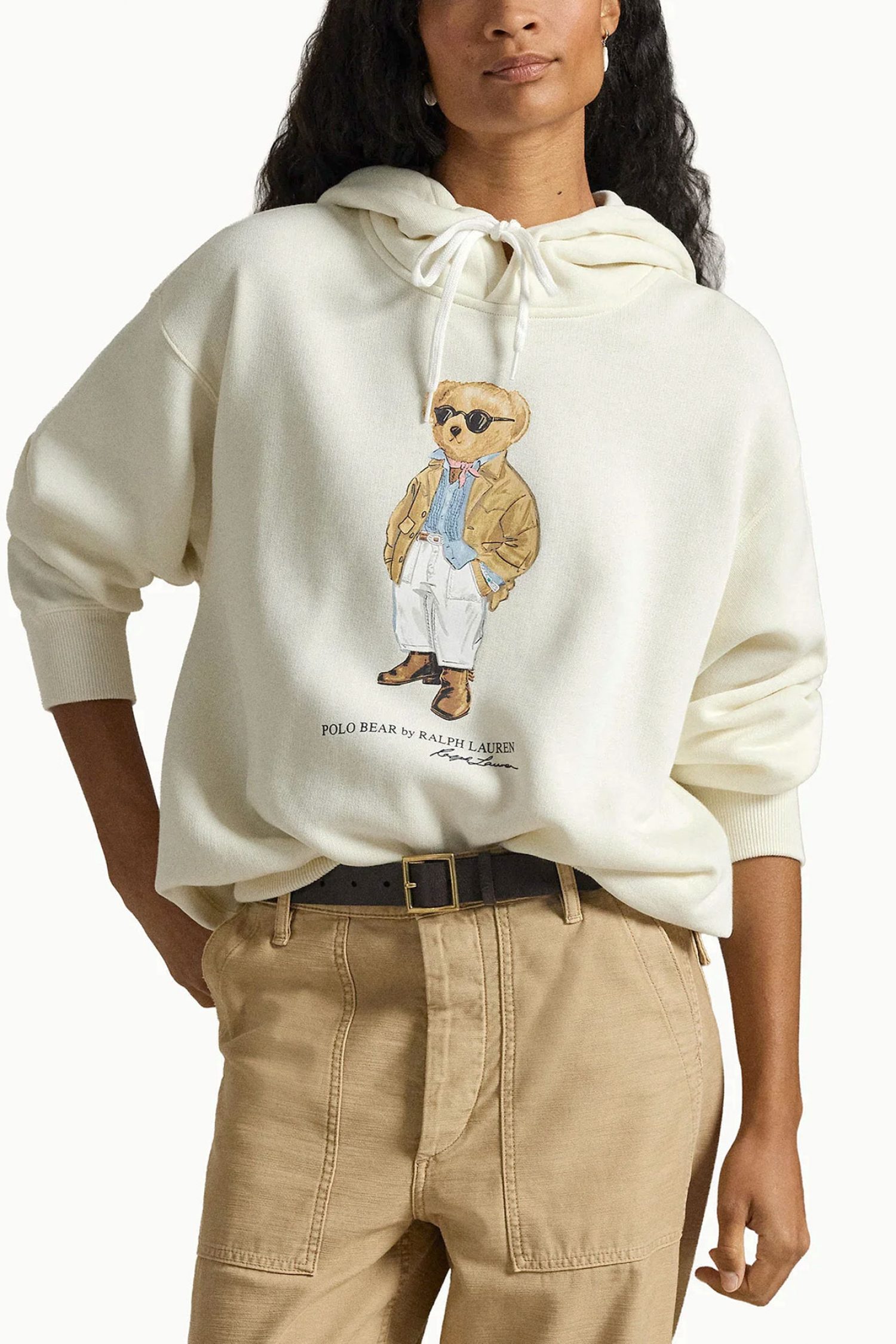 RALPH LAUREN ΦΟΥΤΕΡ HOODIE CLASSICS PRCH CR FRN BR HD LOGO ΕΚΡΟΥ φωτογραφία