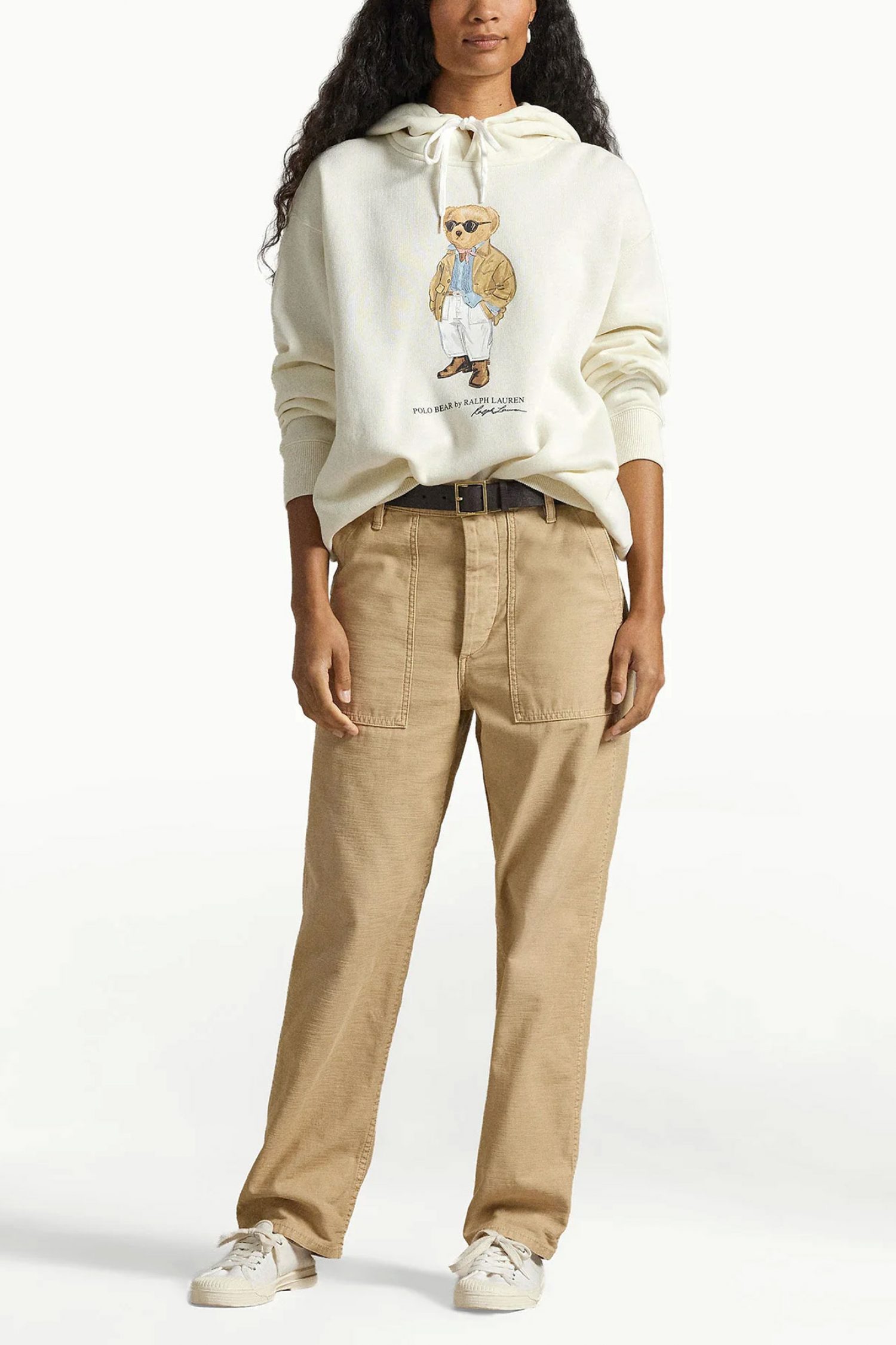 RALPH LAUREN ΦΟΥΤΕΡ HOODIE CLASSICS PRCH CR FRN BR HD LOGO ΕΚΡΟΥ φωτογραφία