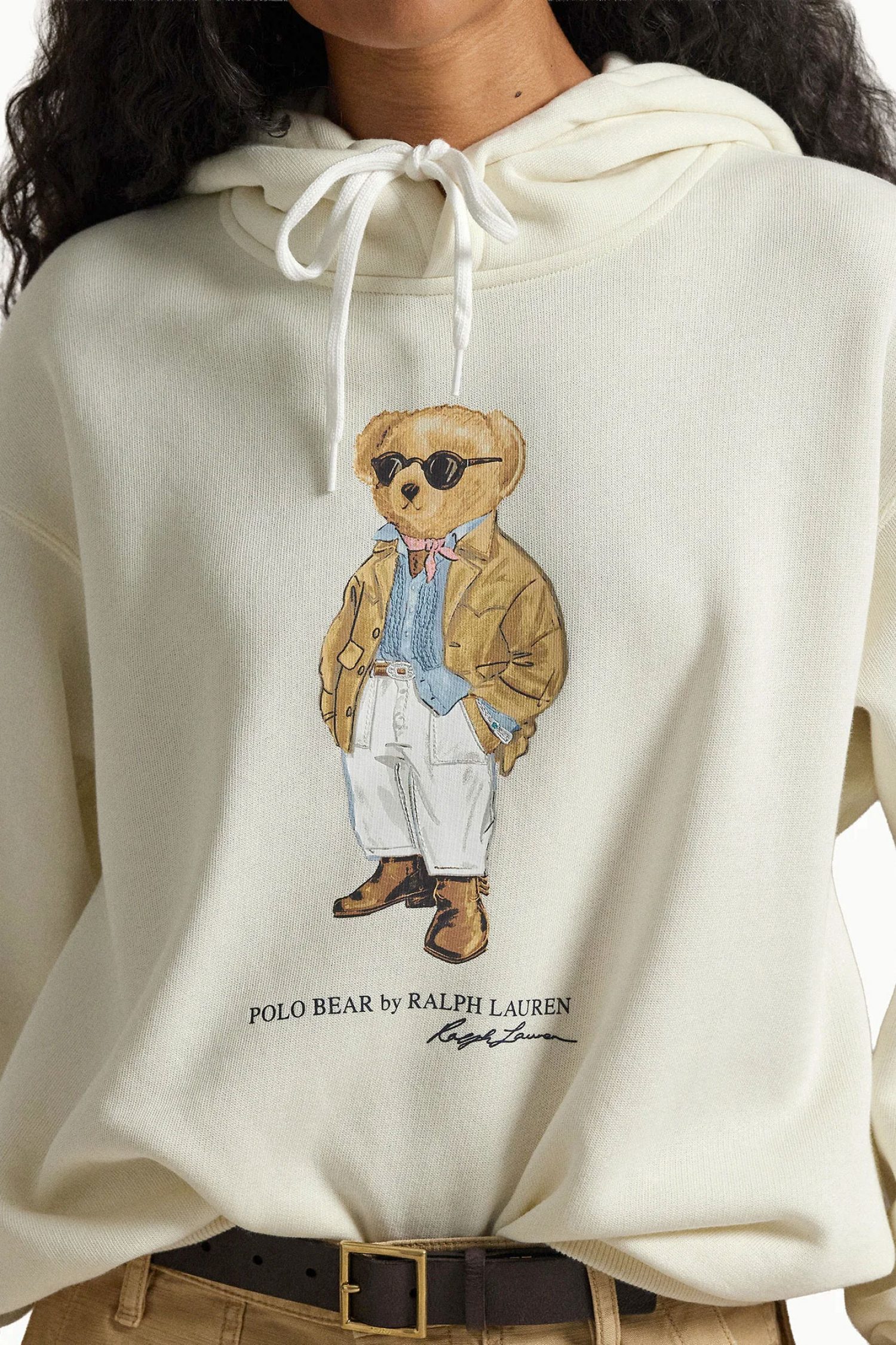 RALPH LAUREN ΦΟΥΤΕΡ HOODIE CLASSICS PRCH CR FRN BR HD LOGO ΕΚΡΟΥ φωτογραφία