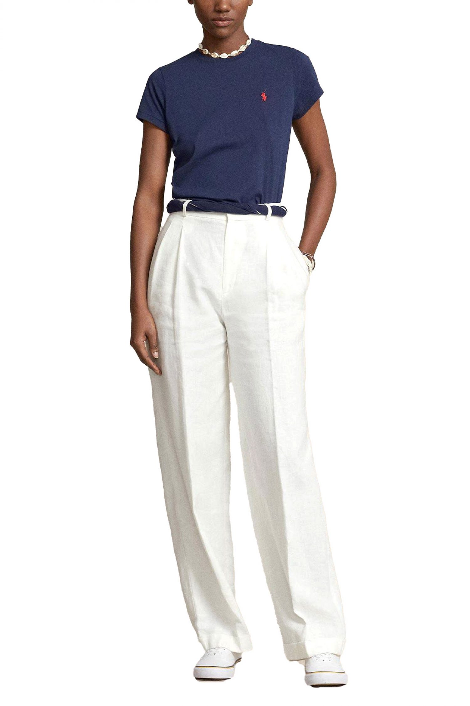 RALPH LAUREN T-SHIRT W BSR LOGO ΜΠΛΕ