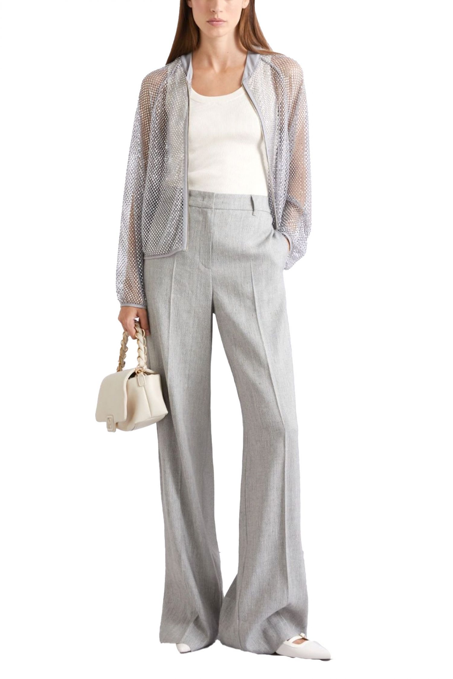 MARELLA ΖΑΚΕΤΑ MLLFLIRT ΔΙΑΤΡΗΤΟ ΣΤΡΑΣ ΓΚΡΙ-ΑΣΗΜΙ φωτογραφία