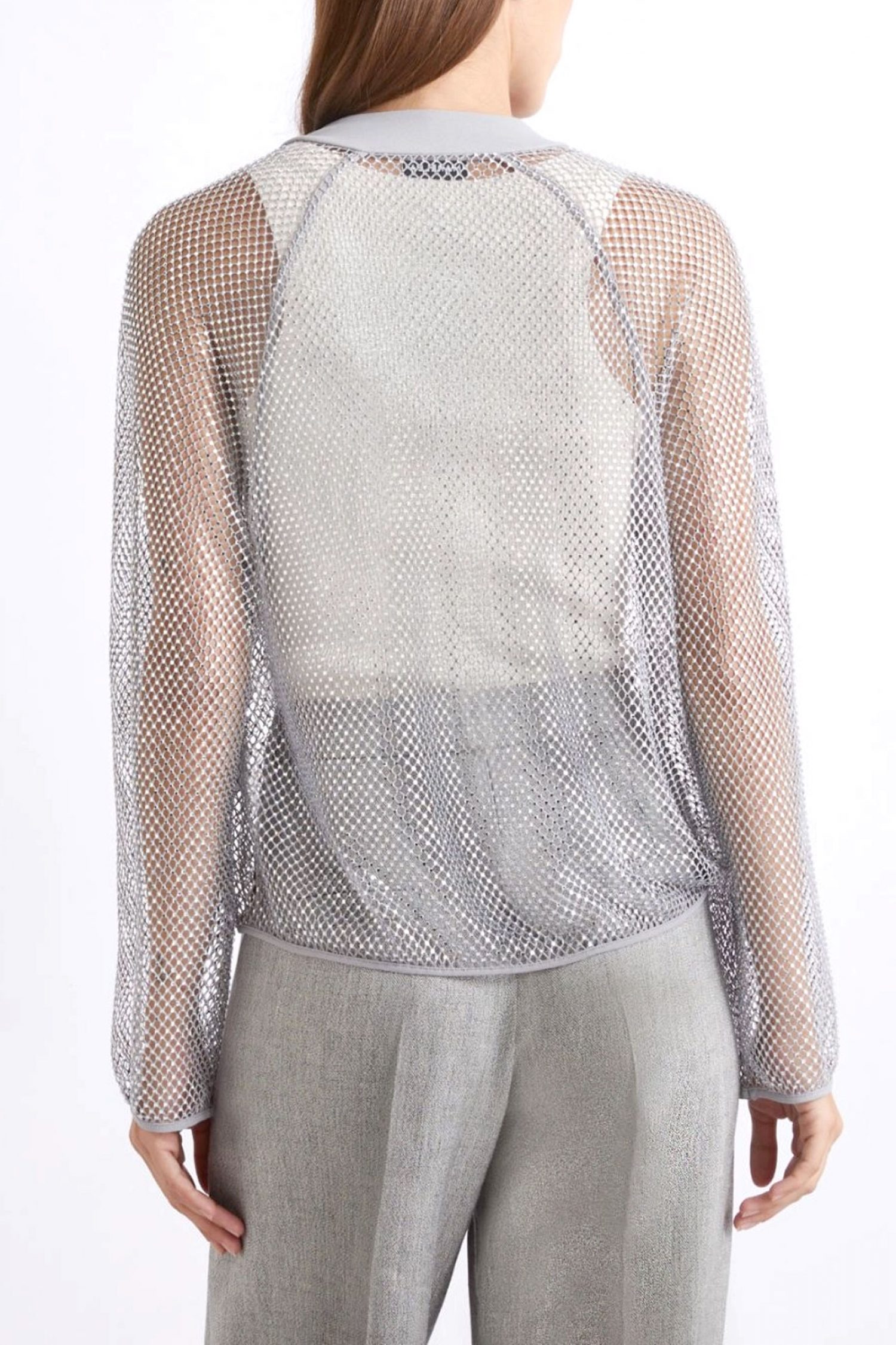 MARELLA ΖΑΚΕΤΑ MLLFLIRT ΔΙΑΤΡΗΤΟ ΣΤΡΑΣ ΓΚΡΙ-ΑΣΗΜΙ φωτογραφία