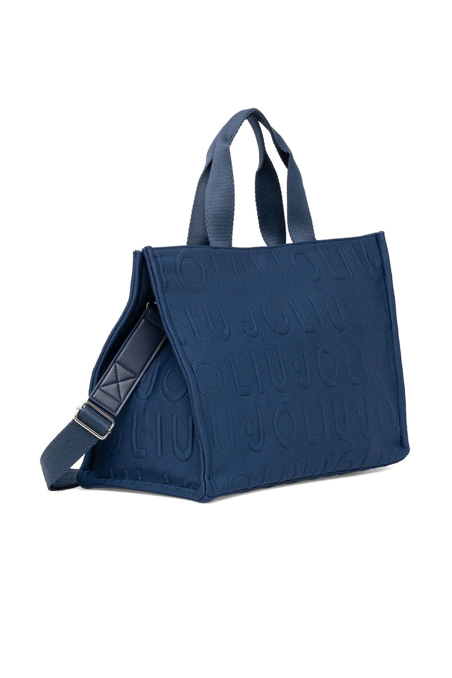 LIU-JO ΤΣΑΝΤΑ ΧΕΙΡΟΣ/CROSSBODY BUBBLE TOTE ALL OVER LOGO ΜΠΛΕ
