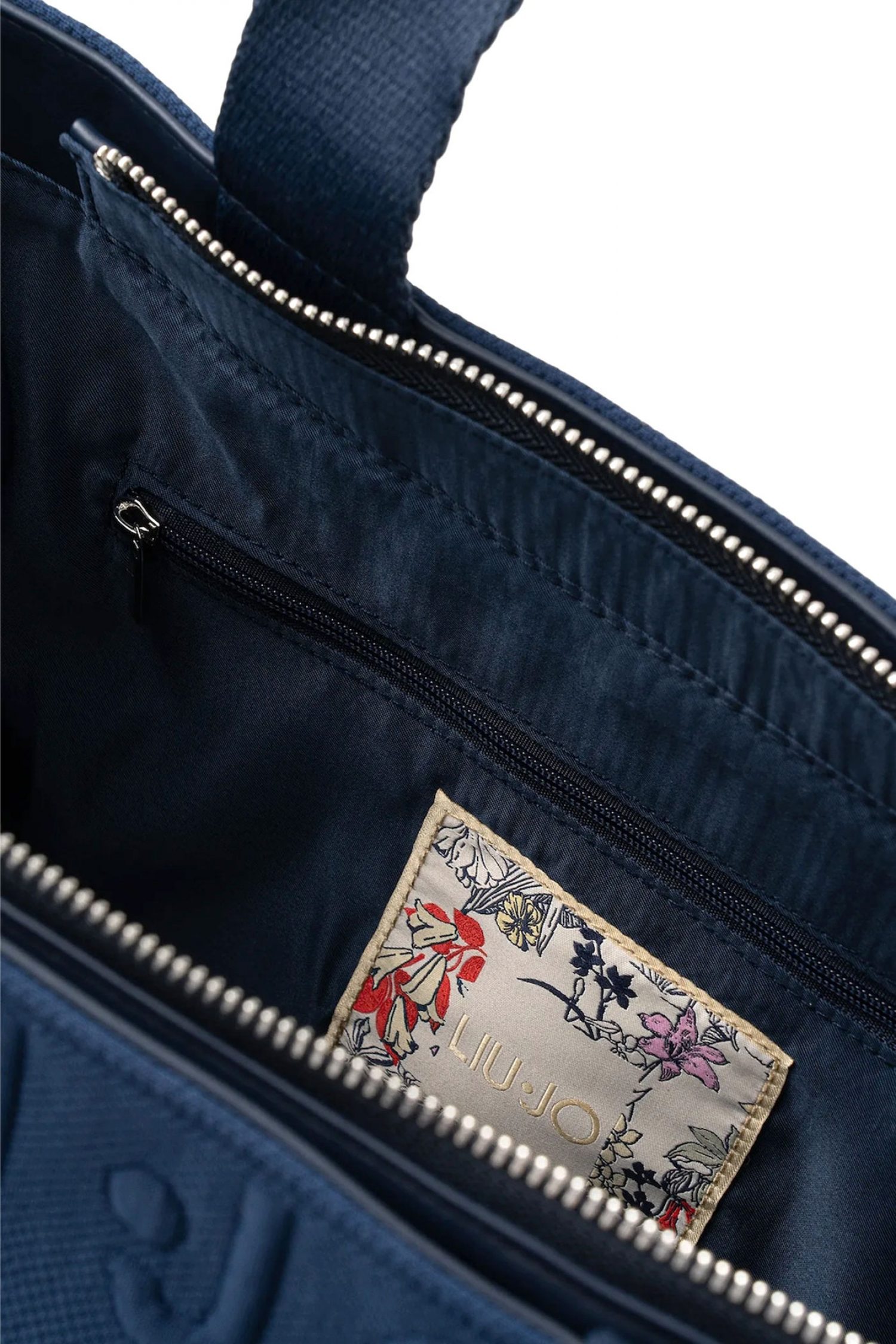 LIU-JO ΤΣΑΝΤΑ ΧΕΙΡΟΣ/CROSSBODY BUBBLE TOTE ALL OVER LOGO ΜΠΛΕ