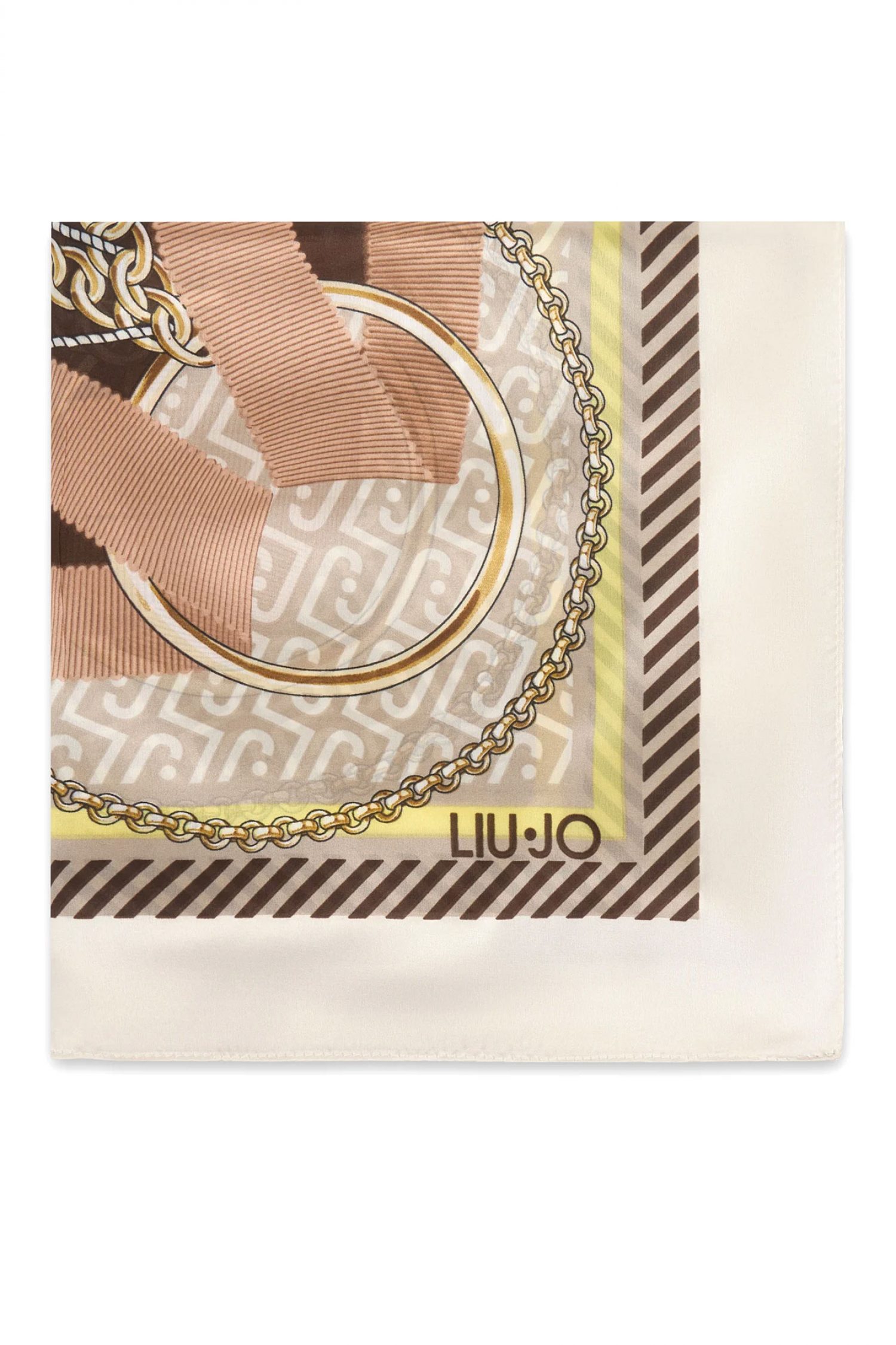 LIU-JO BETTER ΦΟΥΛΑΡΙ NASTRI 120 x 120 LOGO ΜΠΕΖ-ΚΑΦΕ φωτογραφία