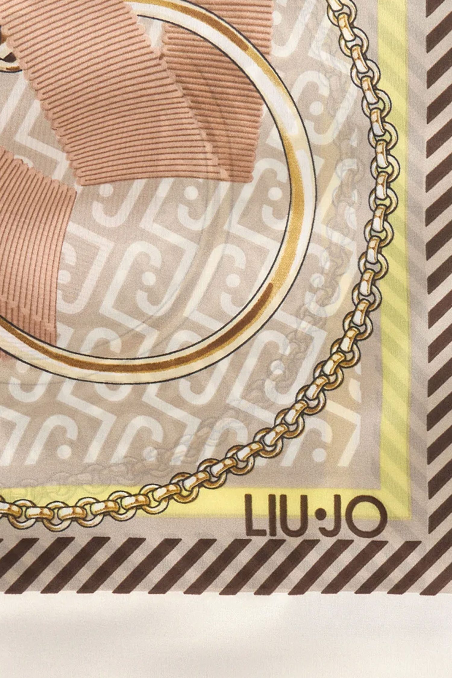 LIU-JO BETTER ΦΟΥΛΑΡΙ NASTRI 120 x 120 LOGO ΜΠΕΖ-ΚΑΦΕ φωτογραφία