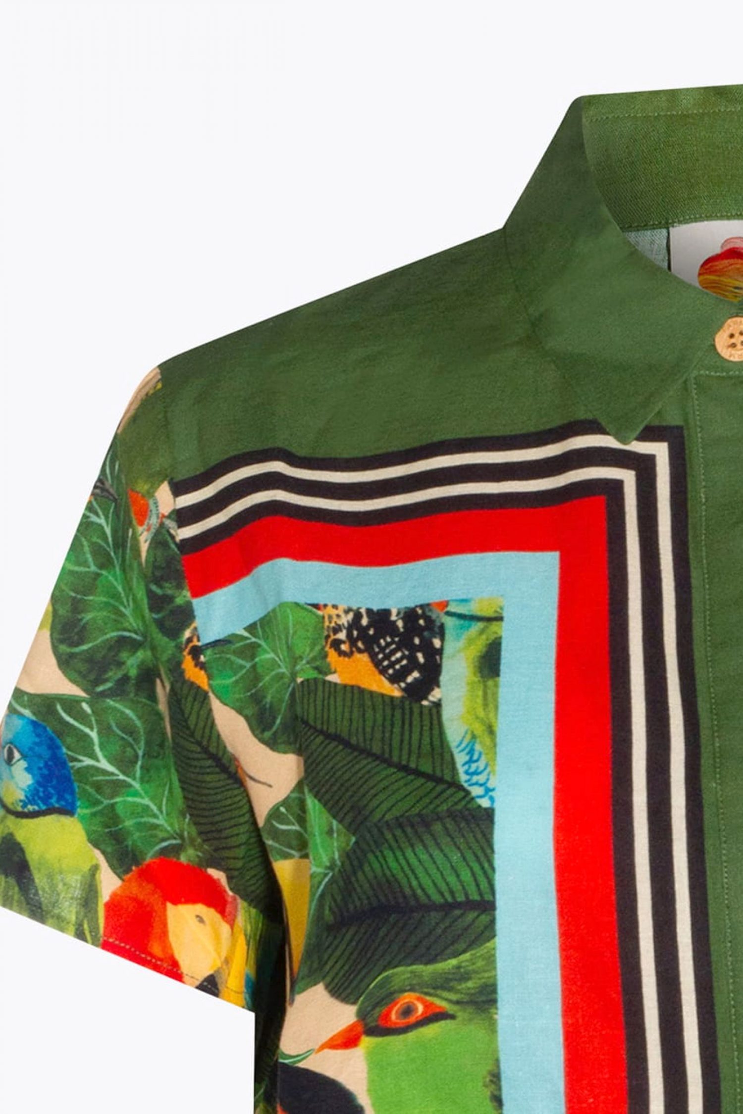 FARM RIO ΠΟΥΚΑΜΙΣΟ CROPPED BIRD LEAVES SAND ΚΡΥΦΑ ΚΟΥΜΠΙΑ ΠΟΛΥΧΡΩΜΟ