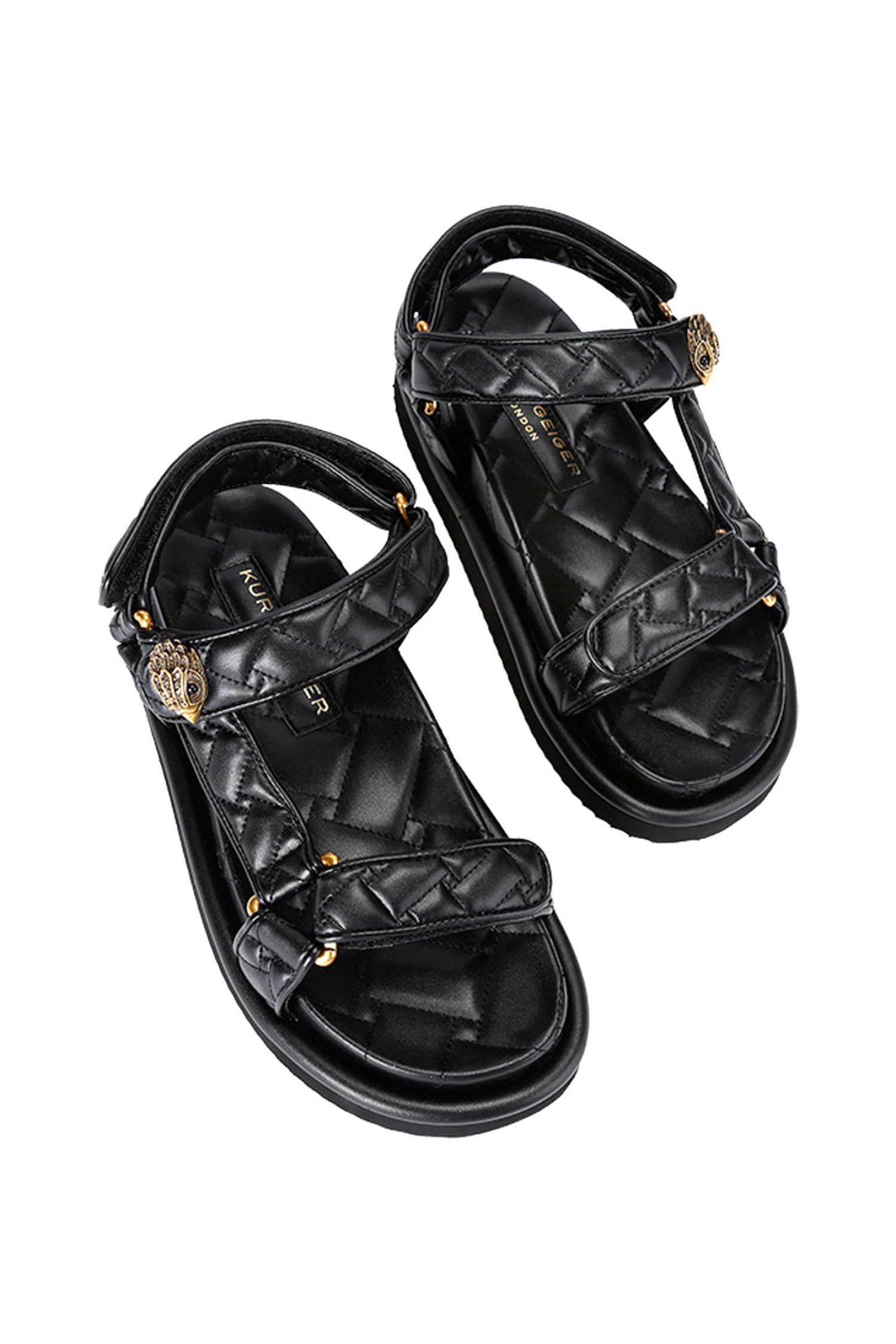 KURT GEIGER ΠΑΠΟΥΤΣΙΑ ΠΕΔΙΛΑ ΟRSON SANDAL ΚΑΠΙΤΟΝΕ LOGO MAYΡΟ φωτογραφία