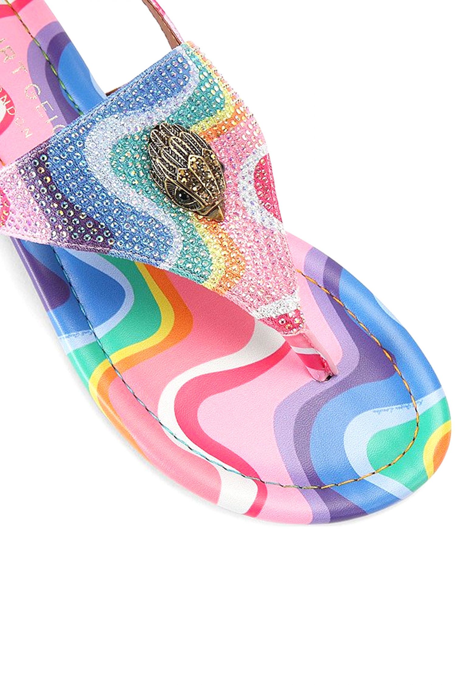 KURT GEIGER ΠΑΠΟΥΤΣΙΑ ΣΑΝΔΑΛΙΑ KENSINGTON FLAT SLINGBACK ΣΤΡΑΣ LOGO ΠΟΛΥΧΡΩΜΟ φωτογραφία