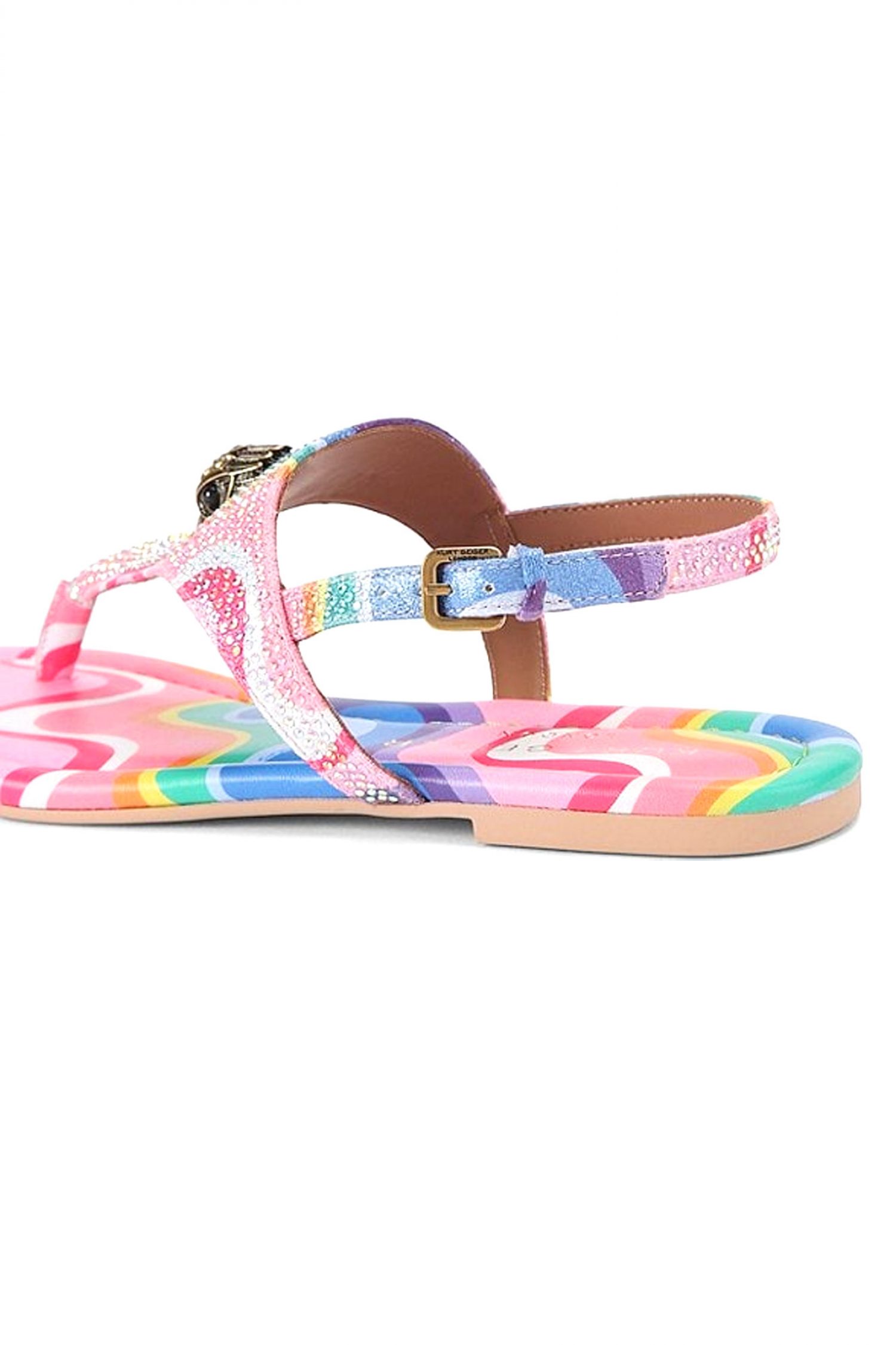 KURT GEIGER ΠΑΠΟΥΤΣΙΑ ΣΑΝΔΑΛΙΑ KENSINGTON FLAT SLINGBACK ΣΤΡΑΣ LOGO ΠΟΛΥΧΡΩΜΟ φωτογραφία