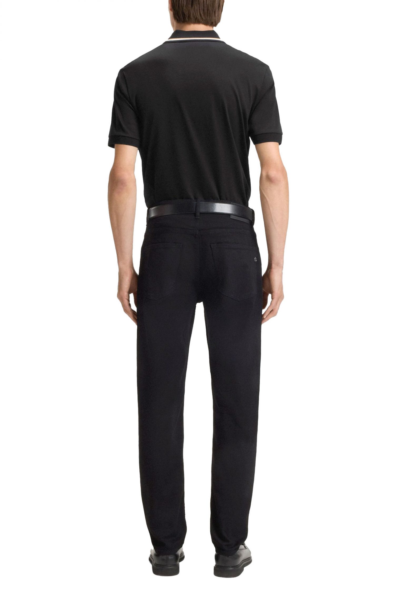 BOSS POLO SLIM FIT PENROSE 38 ΜΑΥΡΟ