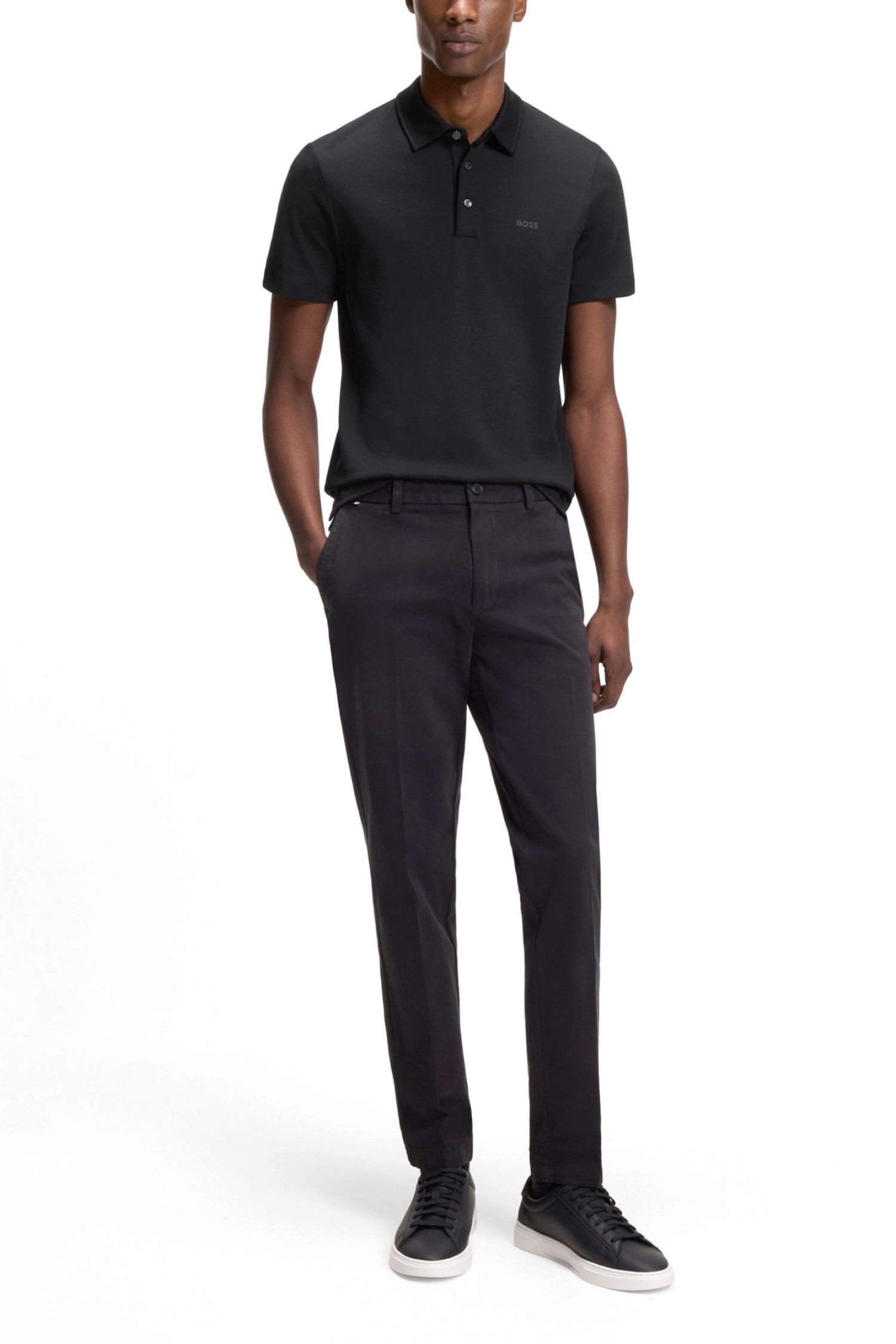 BOSS POLO SLIM FIT PALOSH 30 ΜΑΥΡΟ