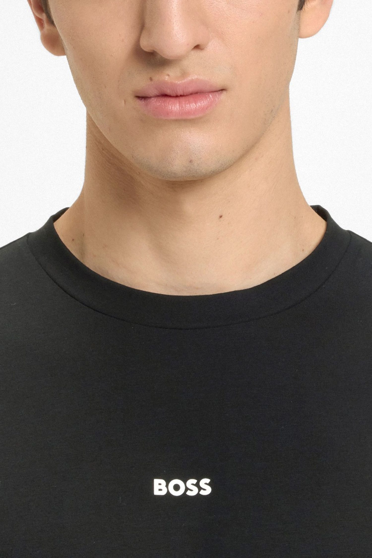 BOSS CASUAL T-SHIRT TCHUP ΜΑΥΡΟ