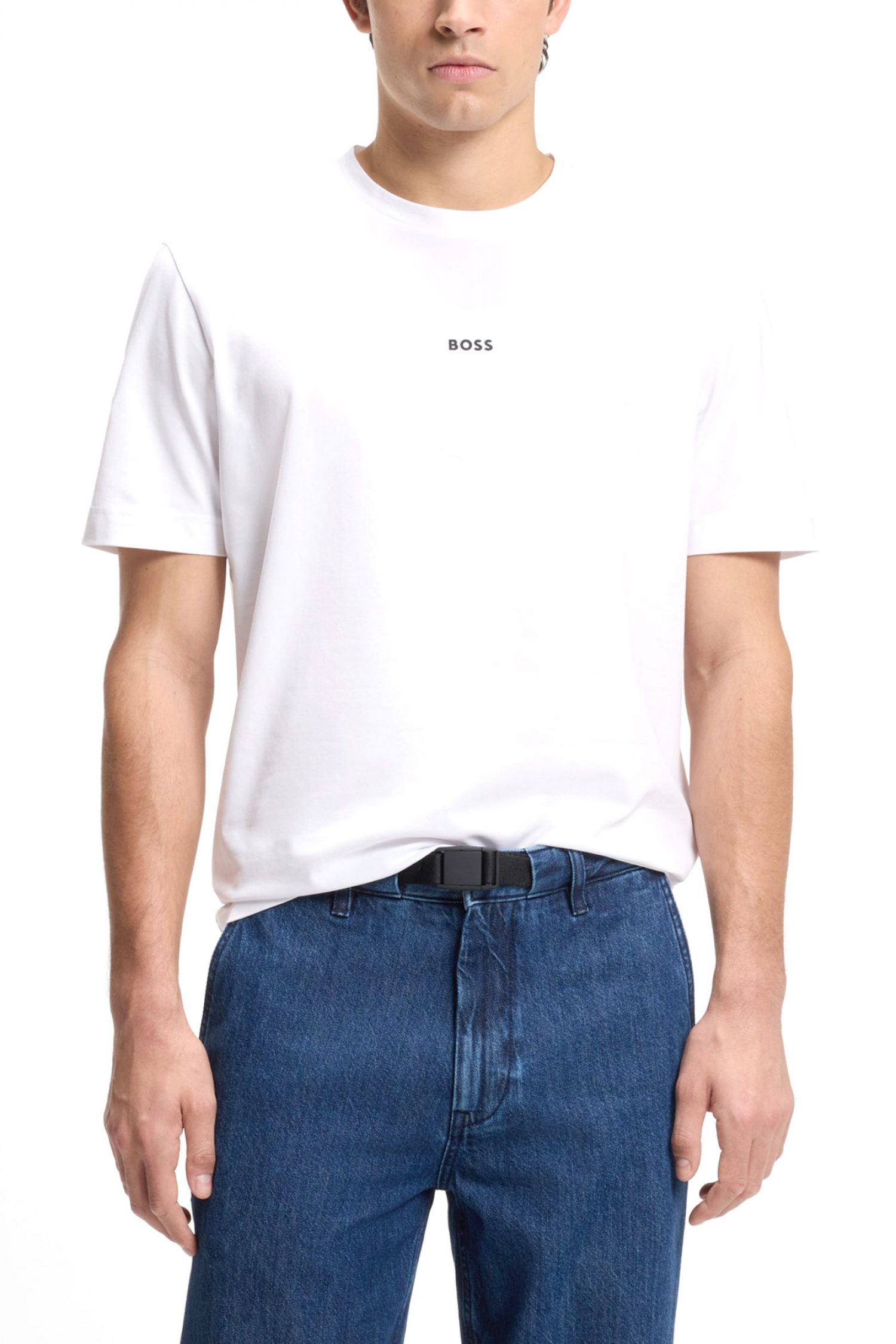 BOSS CASUAL T-SHIRT TCHUP ΛΕΥΚΟ