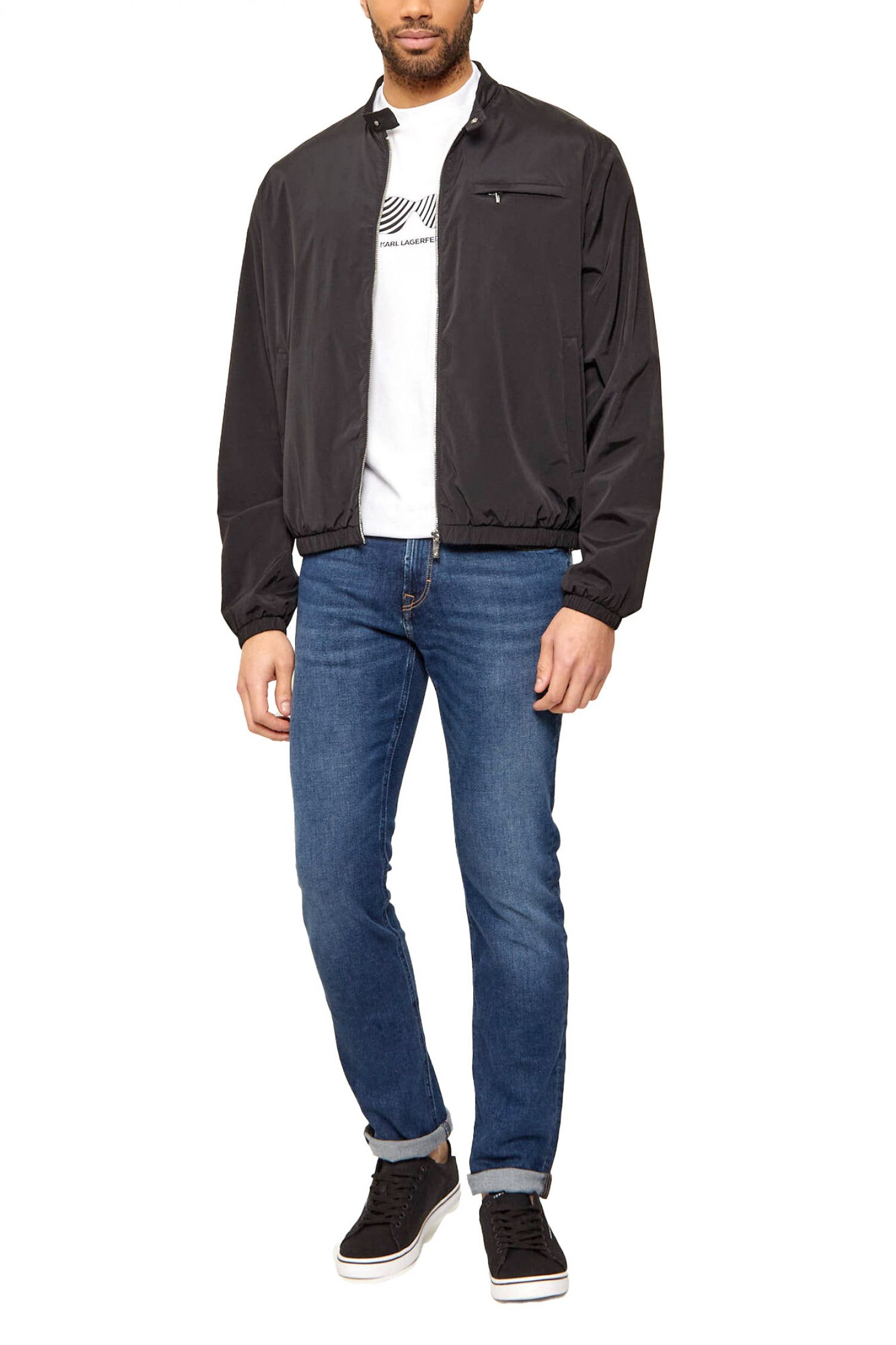 KARL LAGERFELD ΜΠΟΥΦΑΝ JACKET WIND BREAKER MAO ΜΑΥΡΟ