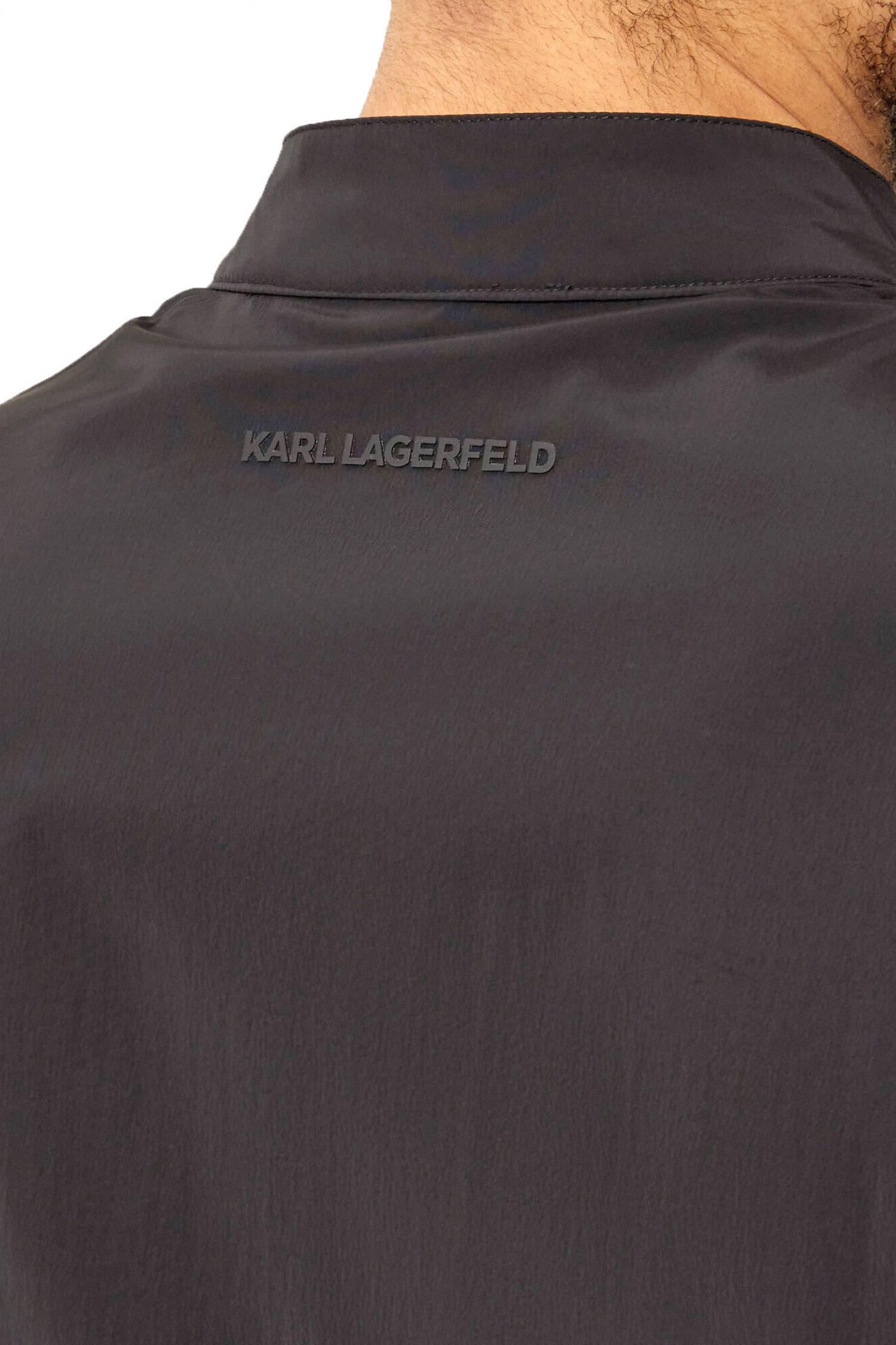 KARL LAGERFELD ΜΠΟΥΦΑΝ JACKET WIND BREAKER MAO ΜΑΥΡΟ