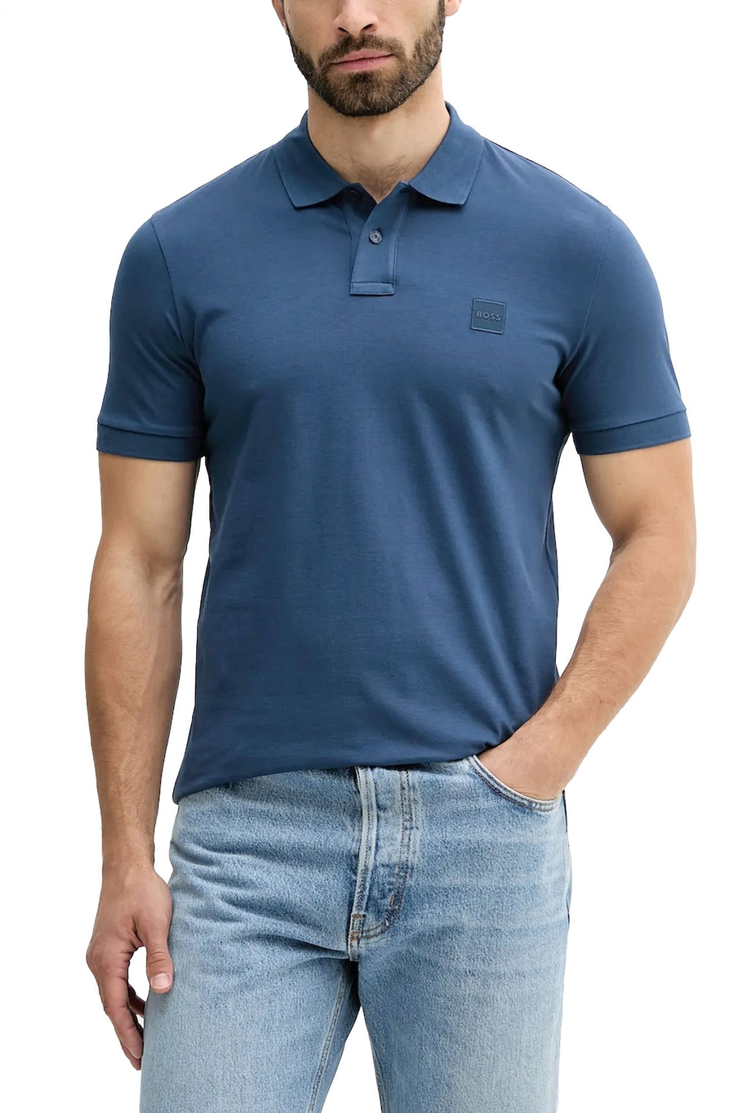 BOSS CASUAL POLO SLIM FIT PASSENGER ΡΑΦ ΜΠΛΕ